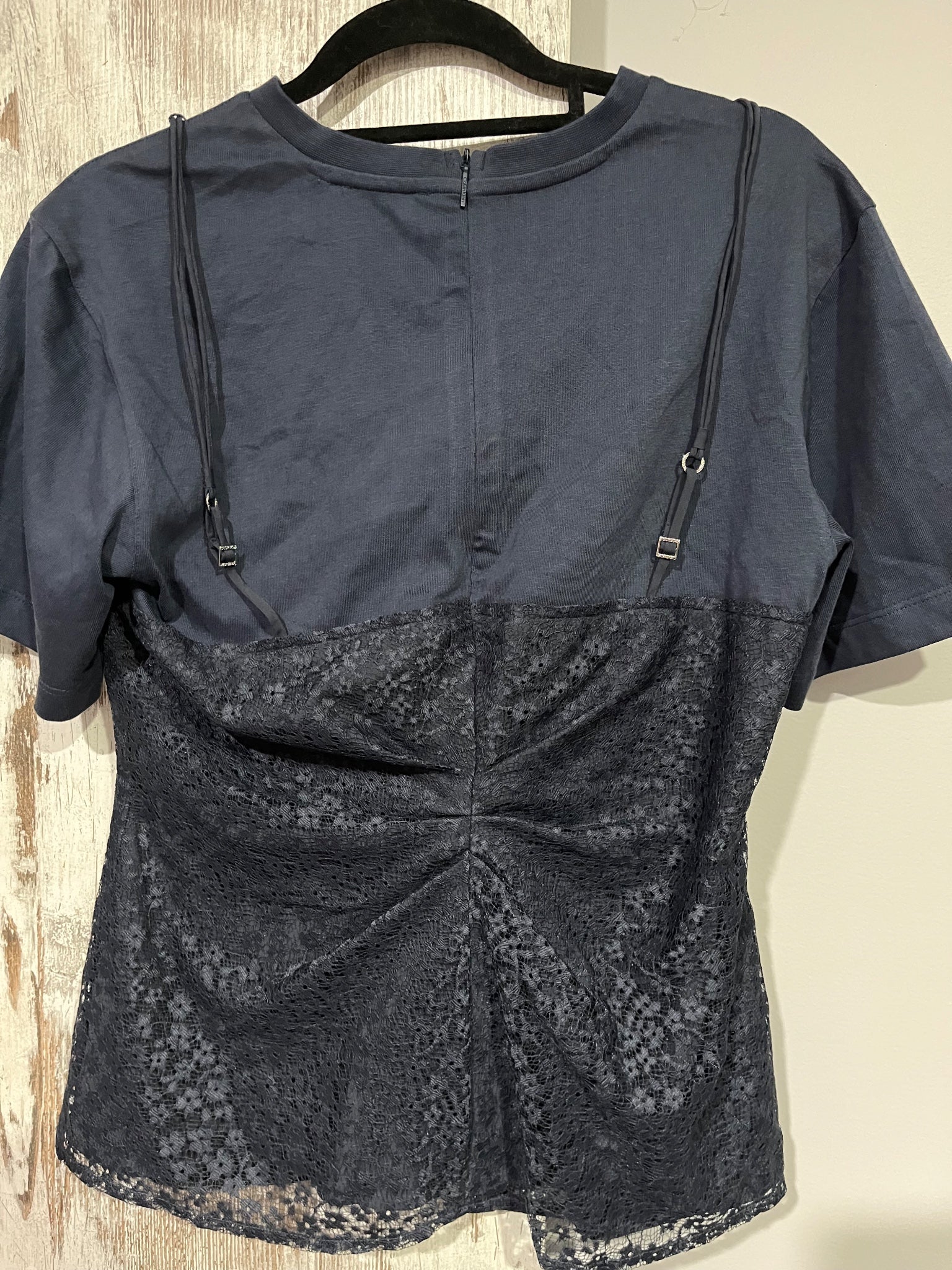 Calvin Klein Jeans Lace Overlay Mixed Media T-Shirt - Image 4
