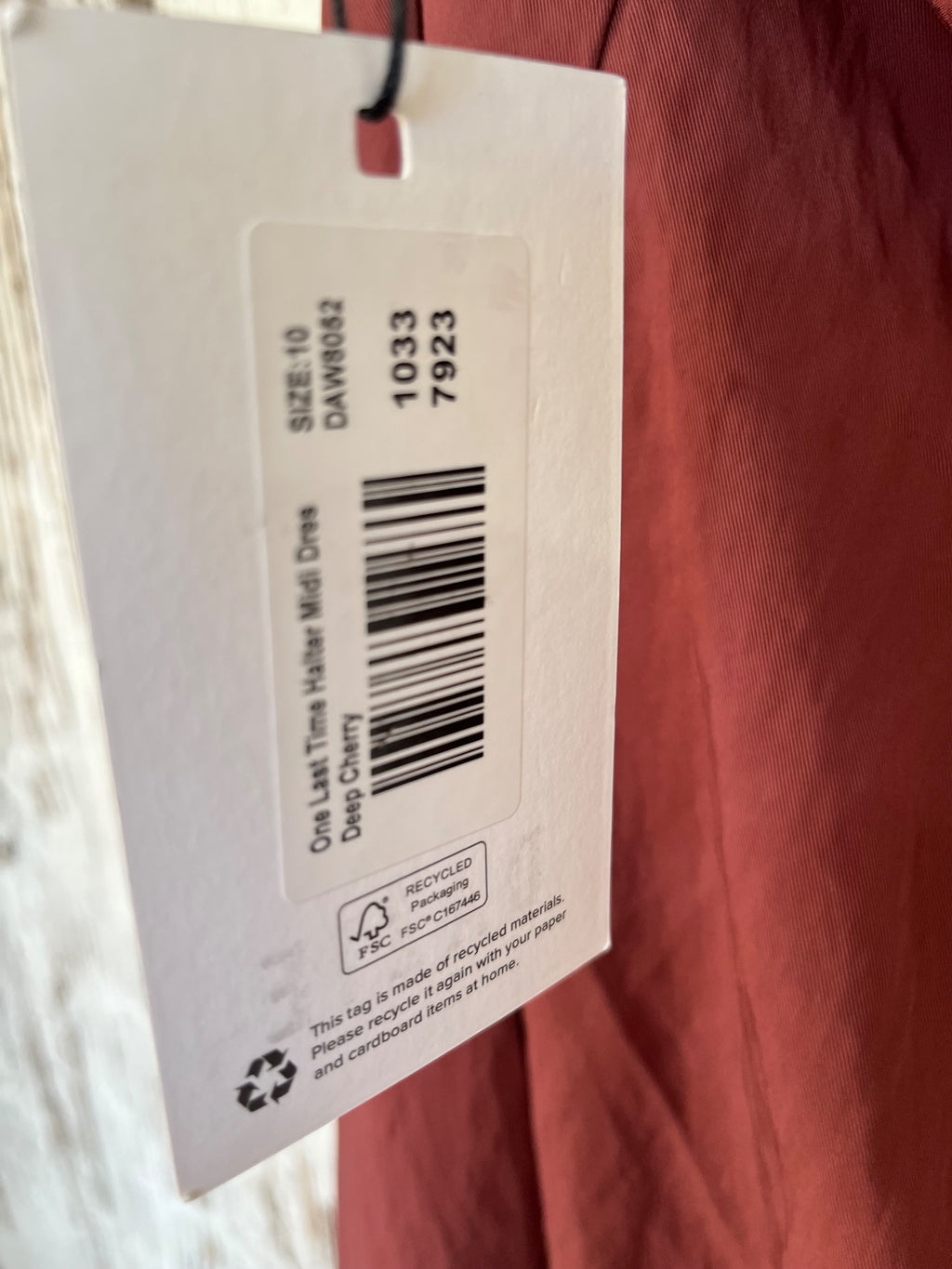 Dazie One Last Time Halter Midi Dress Deep Cherry Size 10 - Image 4