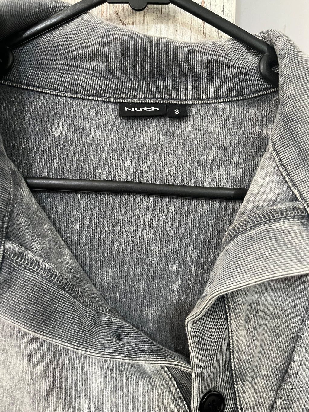 Nuth Distressed Acid Wash Asymmetrical Pullover Grey - Image 4