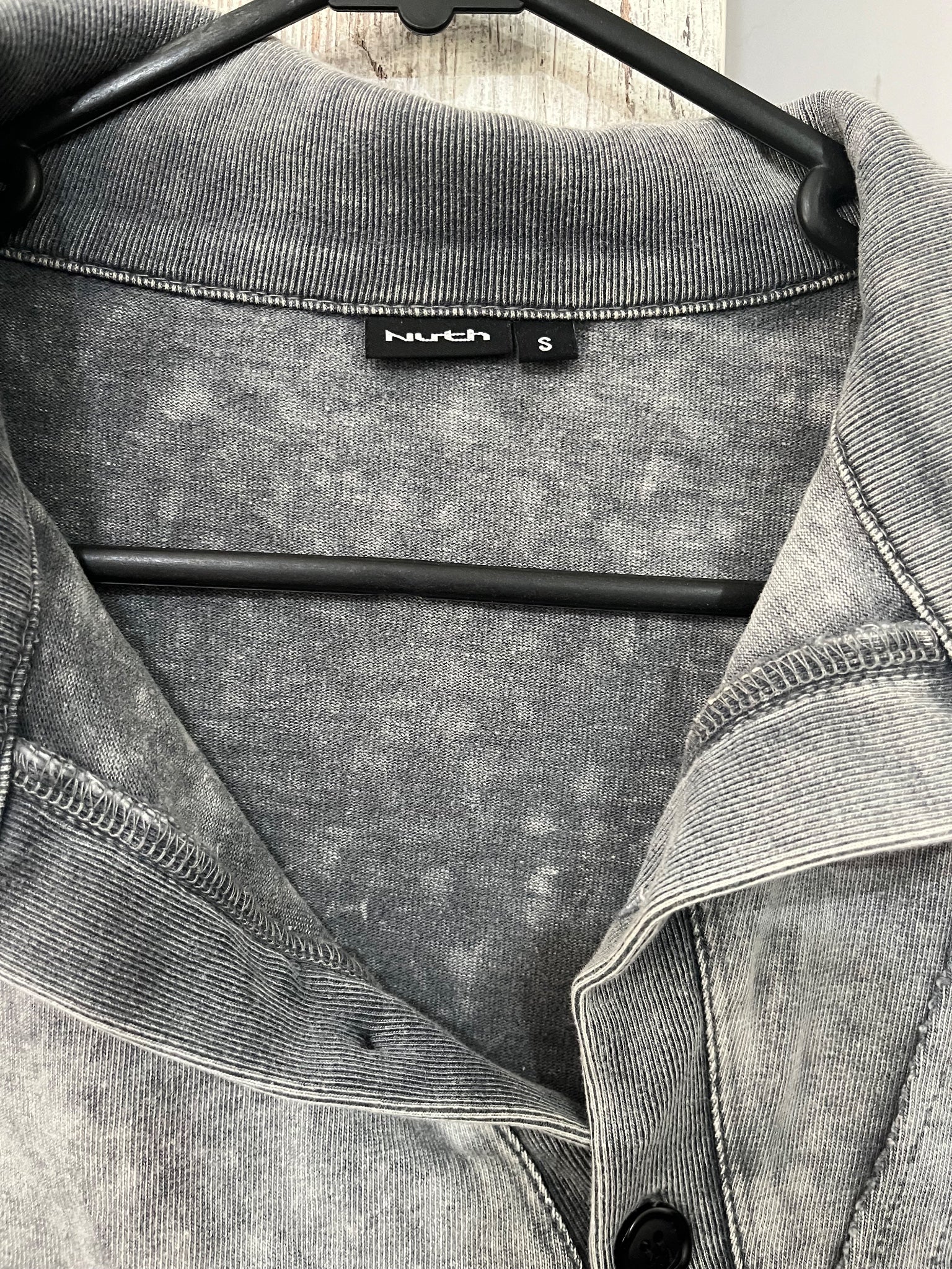Nuth Distressed Acid Wash Asymmetrical Pullover Grey - Image 4