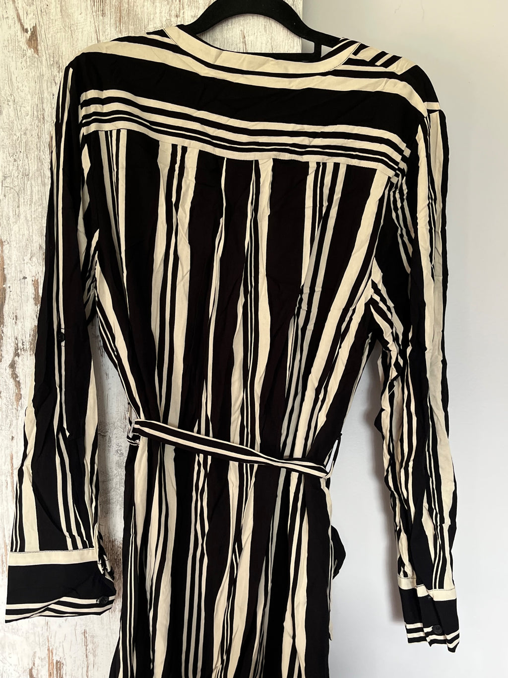 Stella Black And White Striped Shirt Dress Size 14 - Image 4