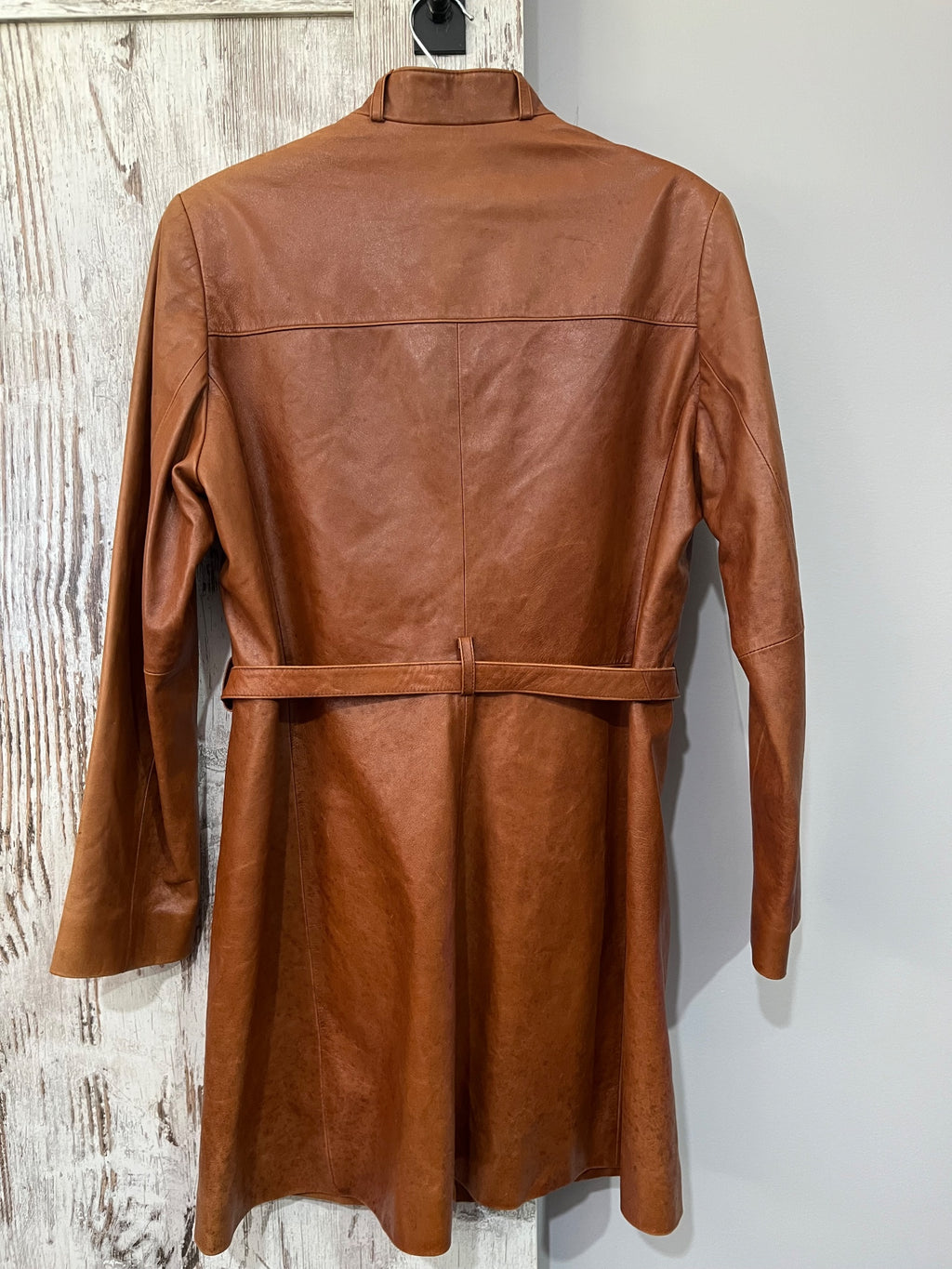 Parfait Ladies Genuine Leather Belted Jacket Brown Size XL - Image 4