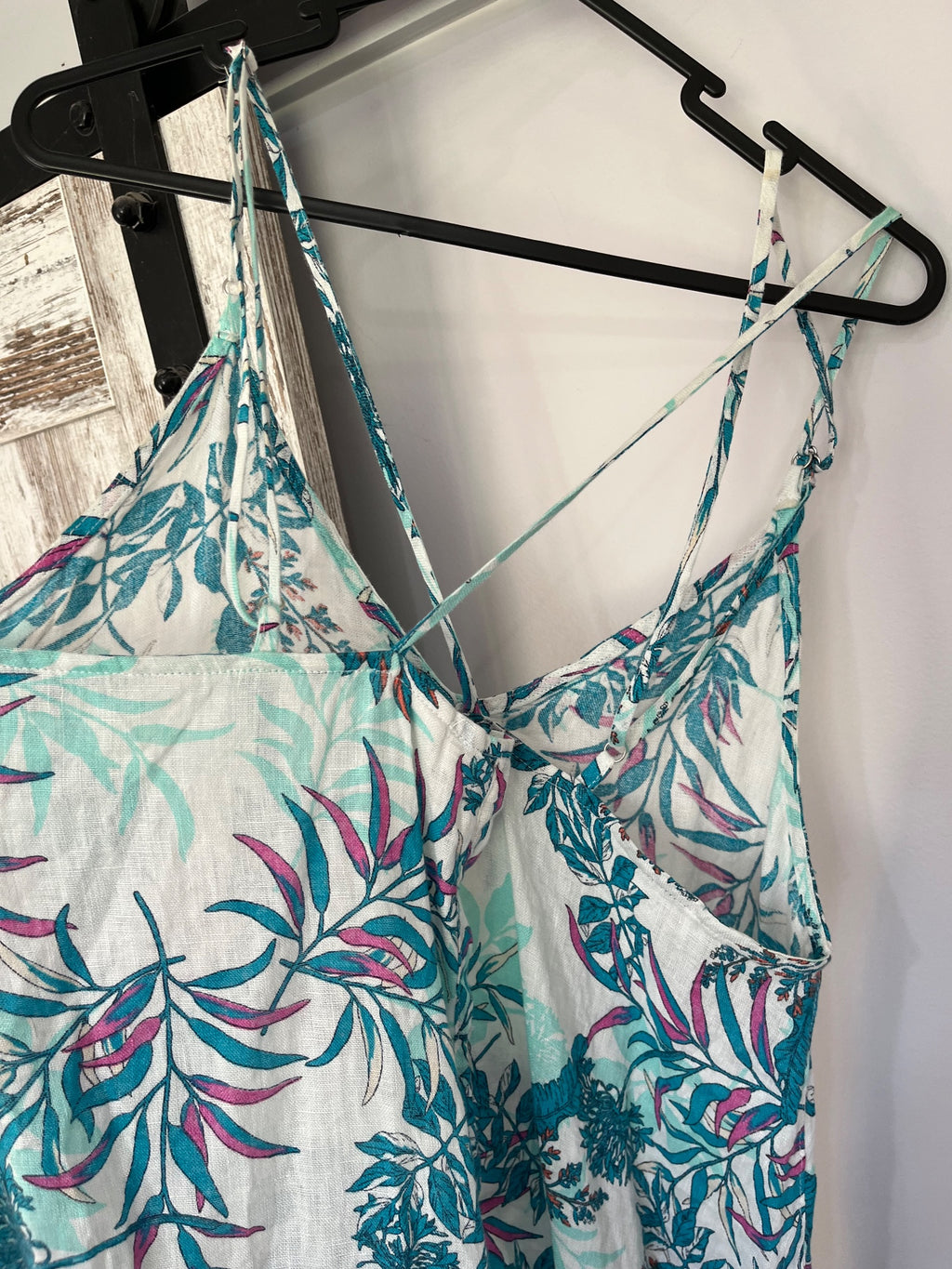 Cynthia Rowley Tropical Leaf Print Linen Cami Dress Size S - Image 4