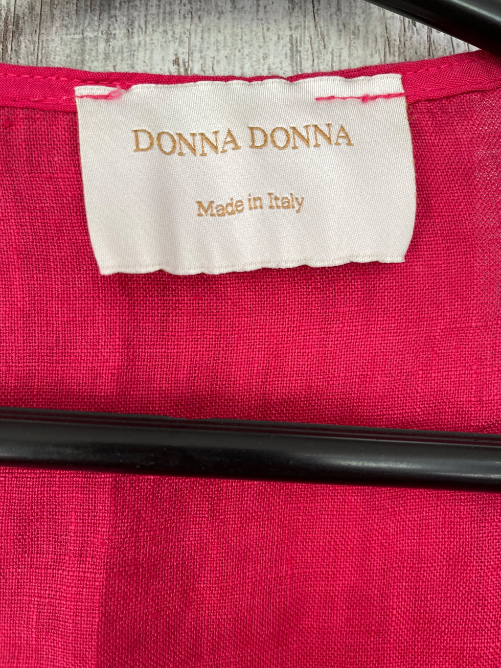 Donna Donna Made In Italy Pink Linen Blend Boxy Top - Image 4