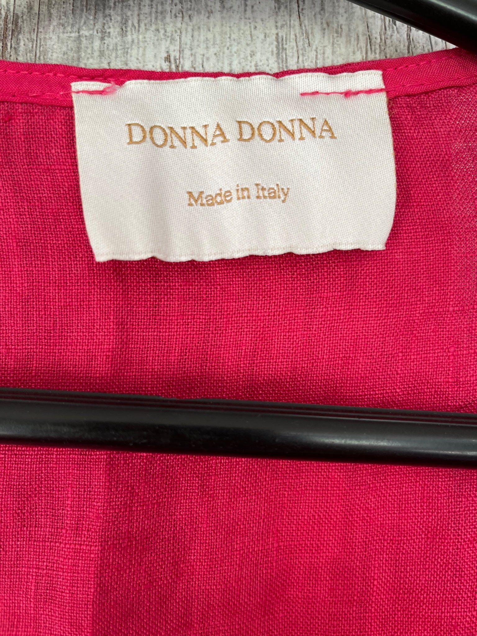 Donna Donna Made In Italy Pink Linen Blend Boxy Top - Image 4