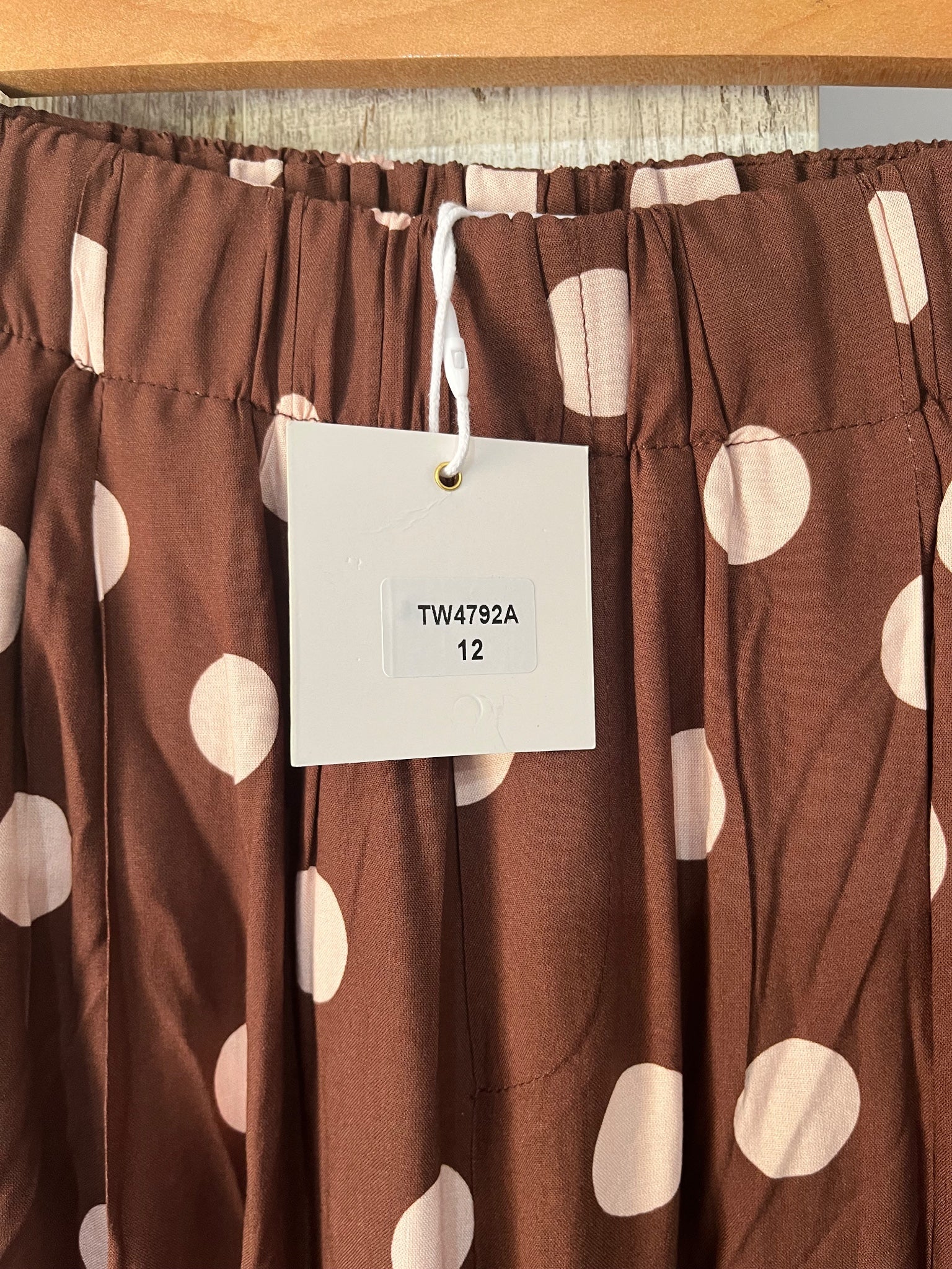 Whyte Valentyne Brown Polka Dot Palazzo Pants - Image 4