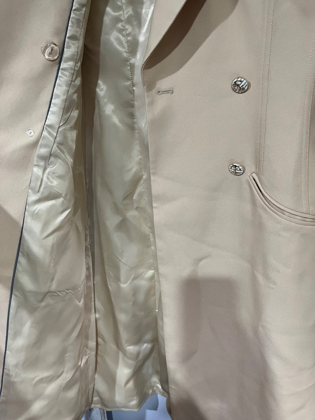 ASM ANNA Beige Double-Breasted Long Coat - Image 4
