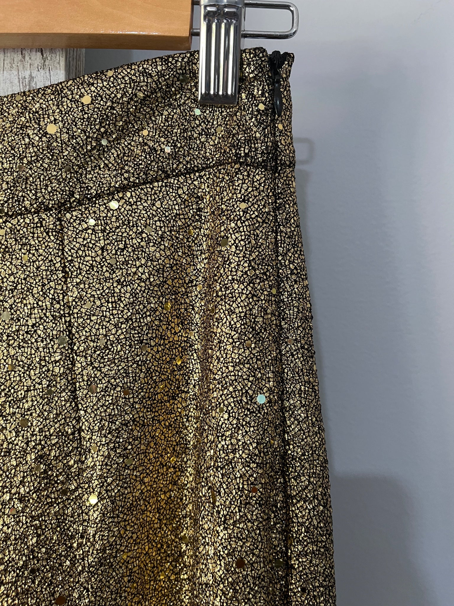 We Are The Others Gold Sequin Wide Leg Trousers 8-10 - Image 4