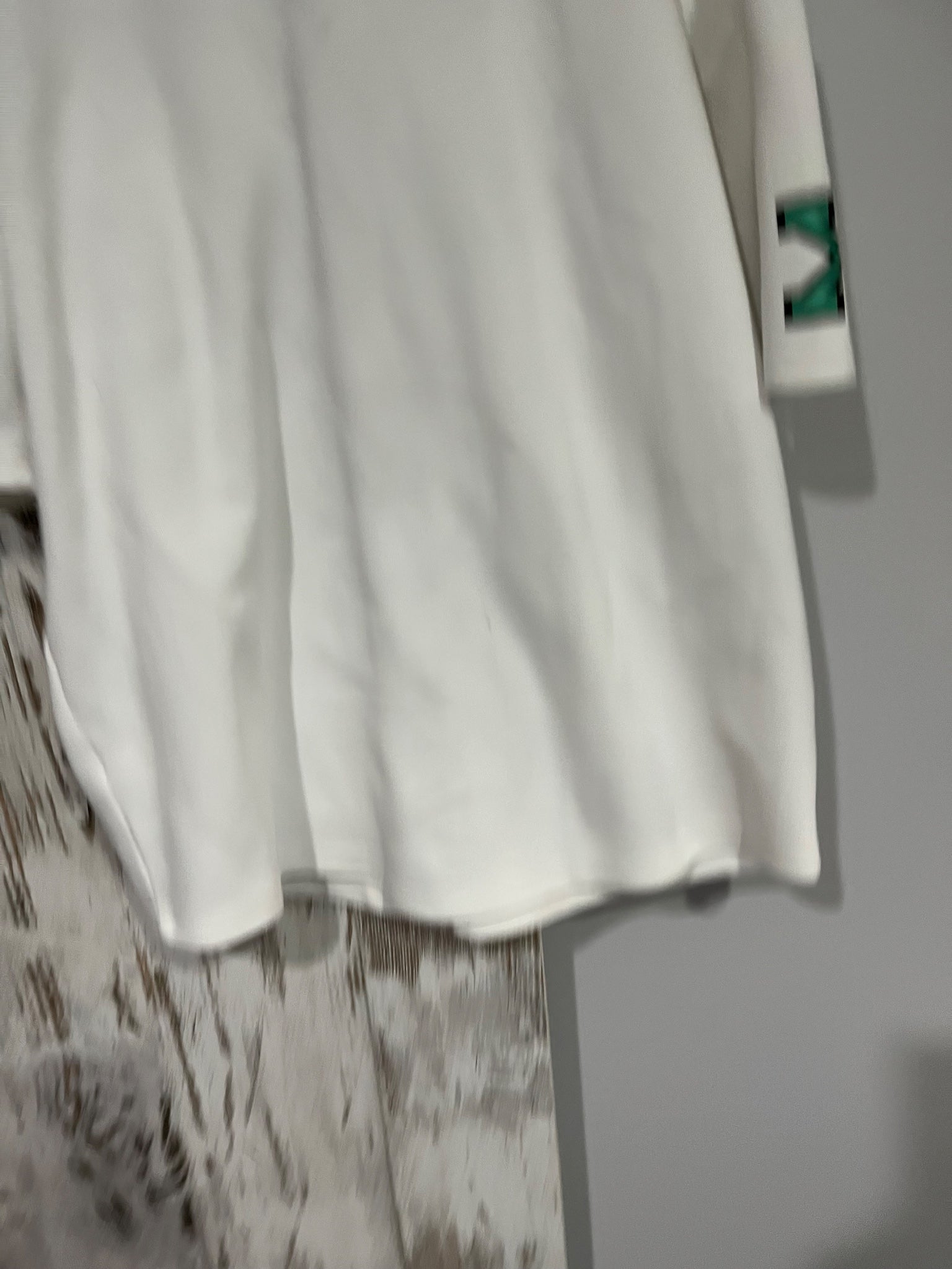 Bossini.X Baseball Jersey Shirt White Green Size S - Image 4