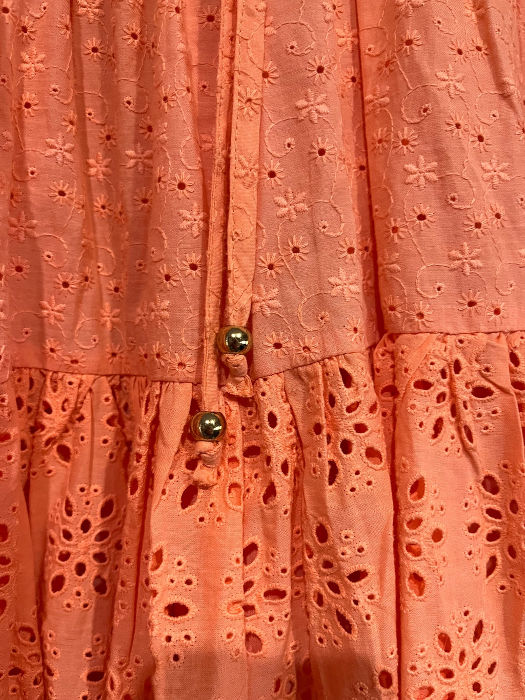 #LABOHÈMEGIRLS Orange Eyelet Tiered Tunic Dress - Image 4