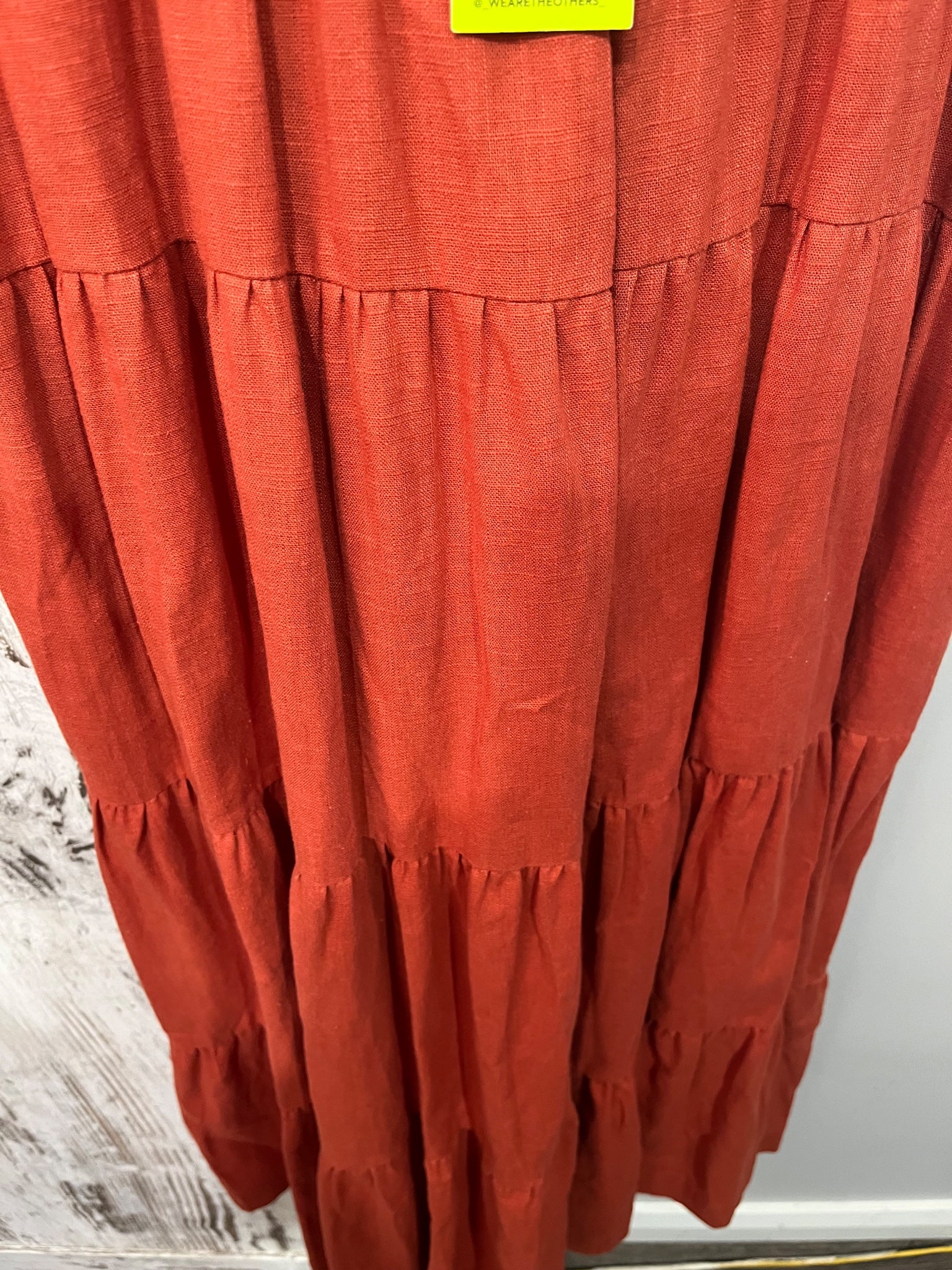 THE OTHERS Shirred Bodice Tiered Maxi Dress Rust - Image 4