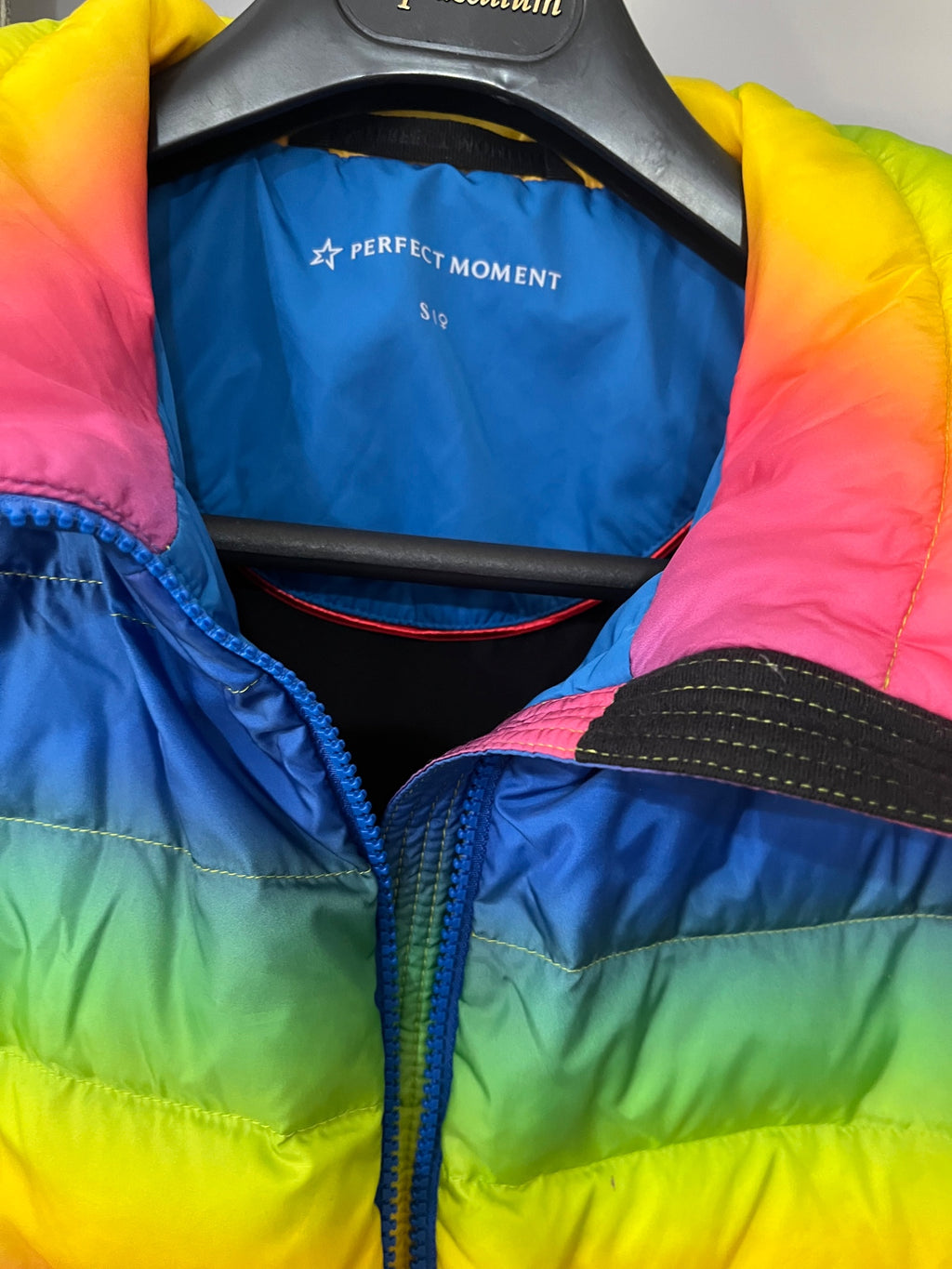 Perfect Moment Rainbow Stripe Puffer Ski Jacket - Image 4