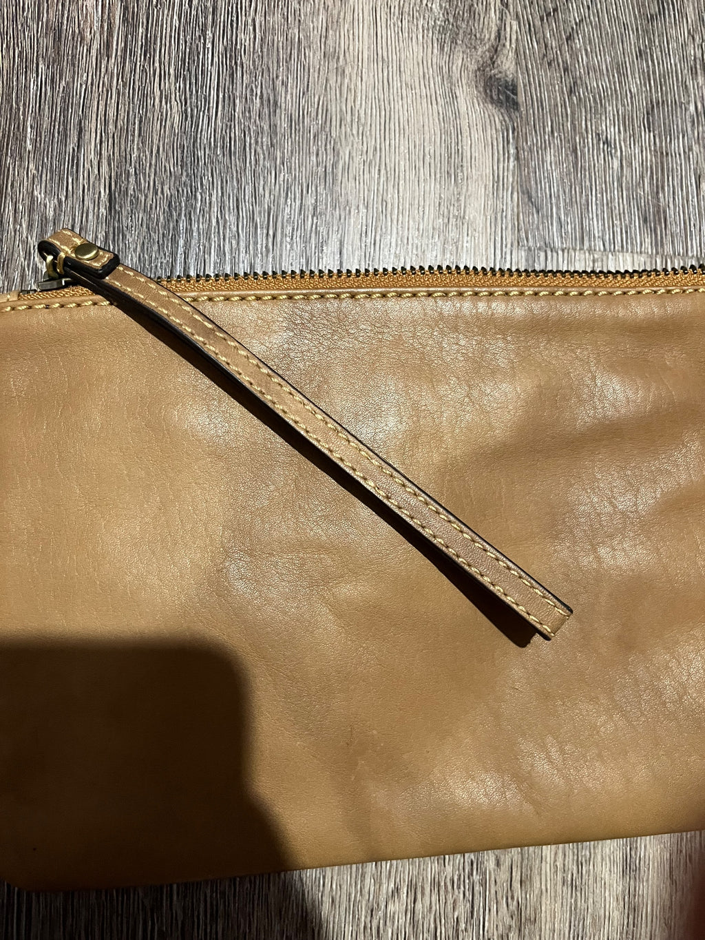 Mimco Tan Leather Wristlet Pouch - Image 4