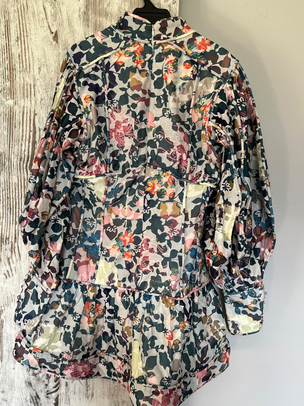 Mackenziemode Floral Print Long Sleeve Mini Dress AU 12 - Image 4