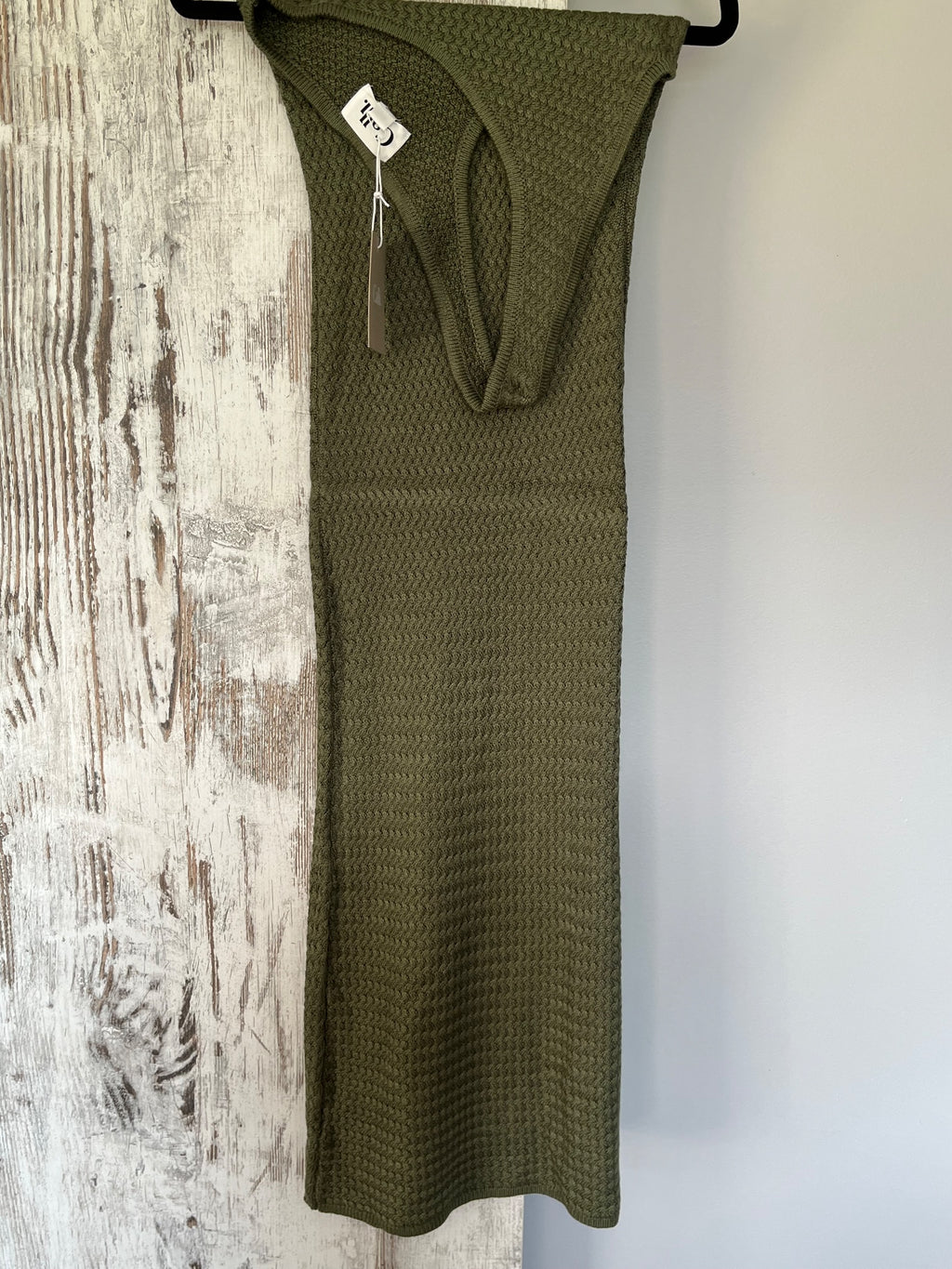 Calli.. Tara Knit Midi Dress Khaki Size 14 - Image 4