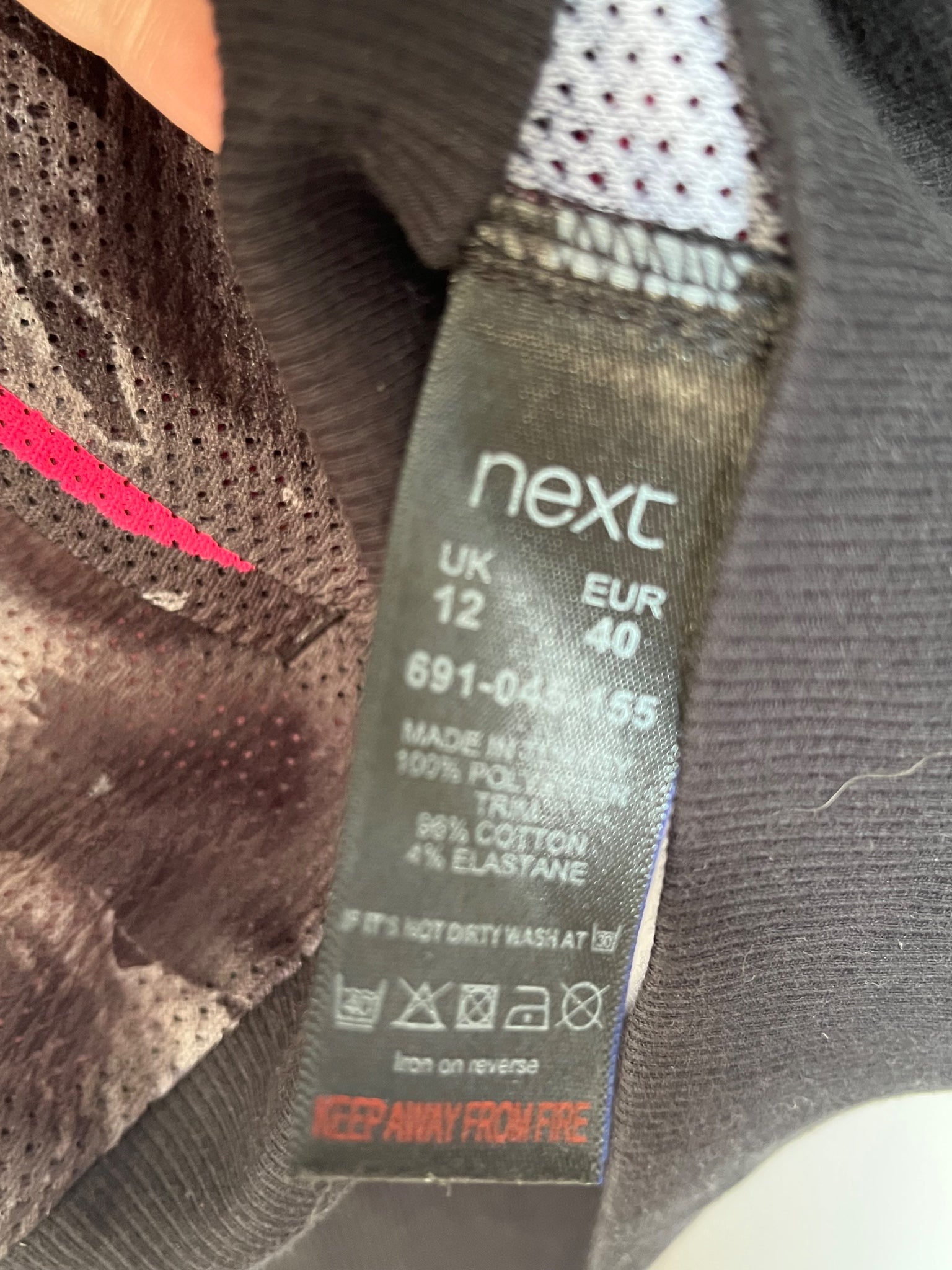 Next Black Pink Floral Perforated Bomber Jacket Size 12 - Image 4