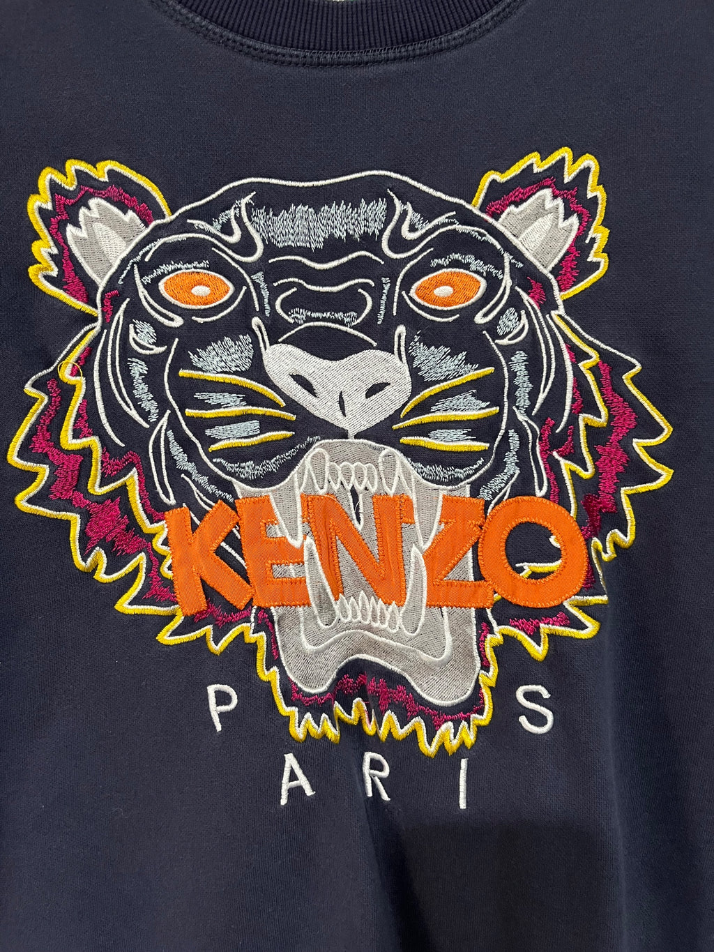 Kenzo Paris Tiger Embroidered Navy Sweatshirt S RRP $600 - Image 4