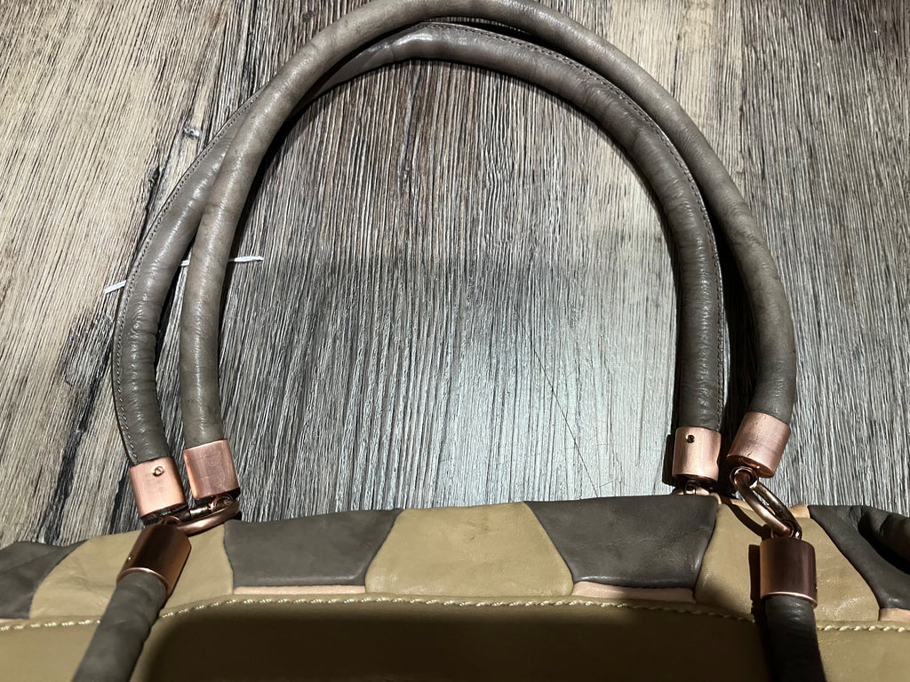 Mimco Tuileries Everyday Bag Sand Patchwork Leather Handbag - Image 4