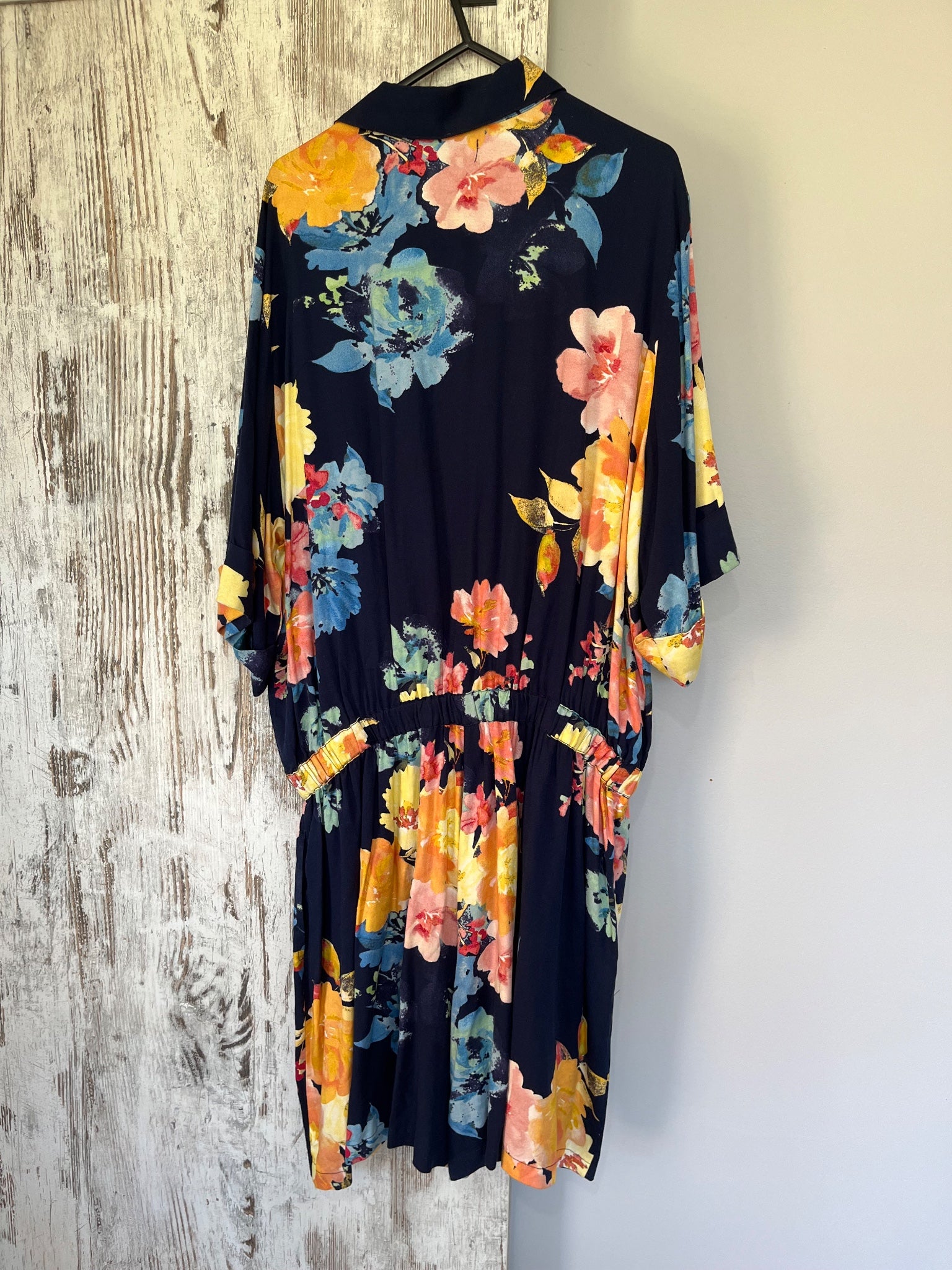 Eb&Ive Floral Button-Down Romper Navy Multi Size L - Image 5