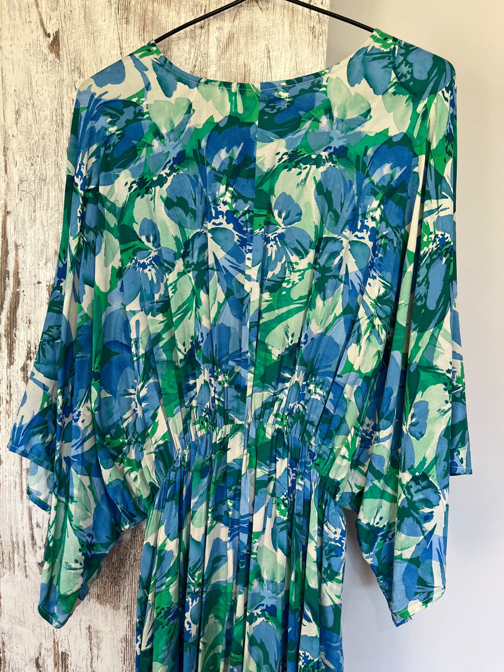 Haven Blue And Green Floral Kaftan Maxi Dress - Image 5