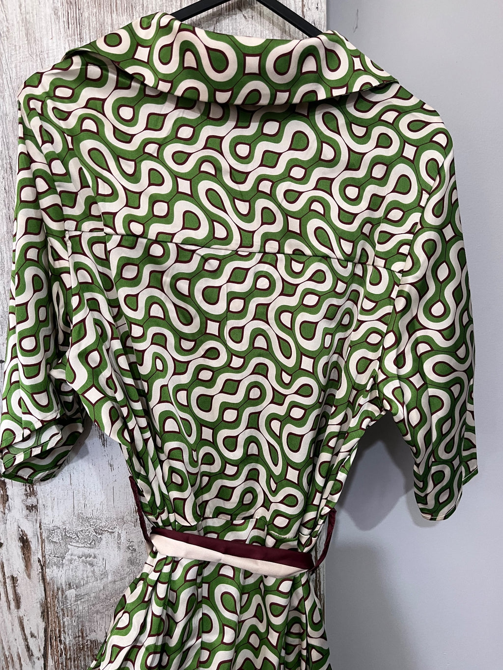 We Are The Others Alessia Geometric Print Shirt Dress Green Size 2 - Image 5