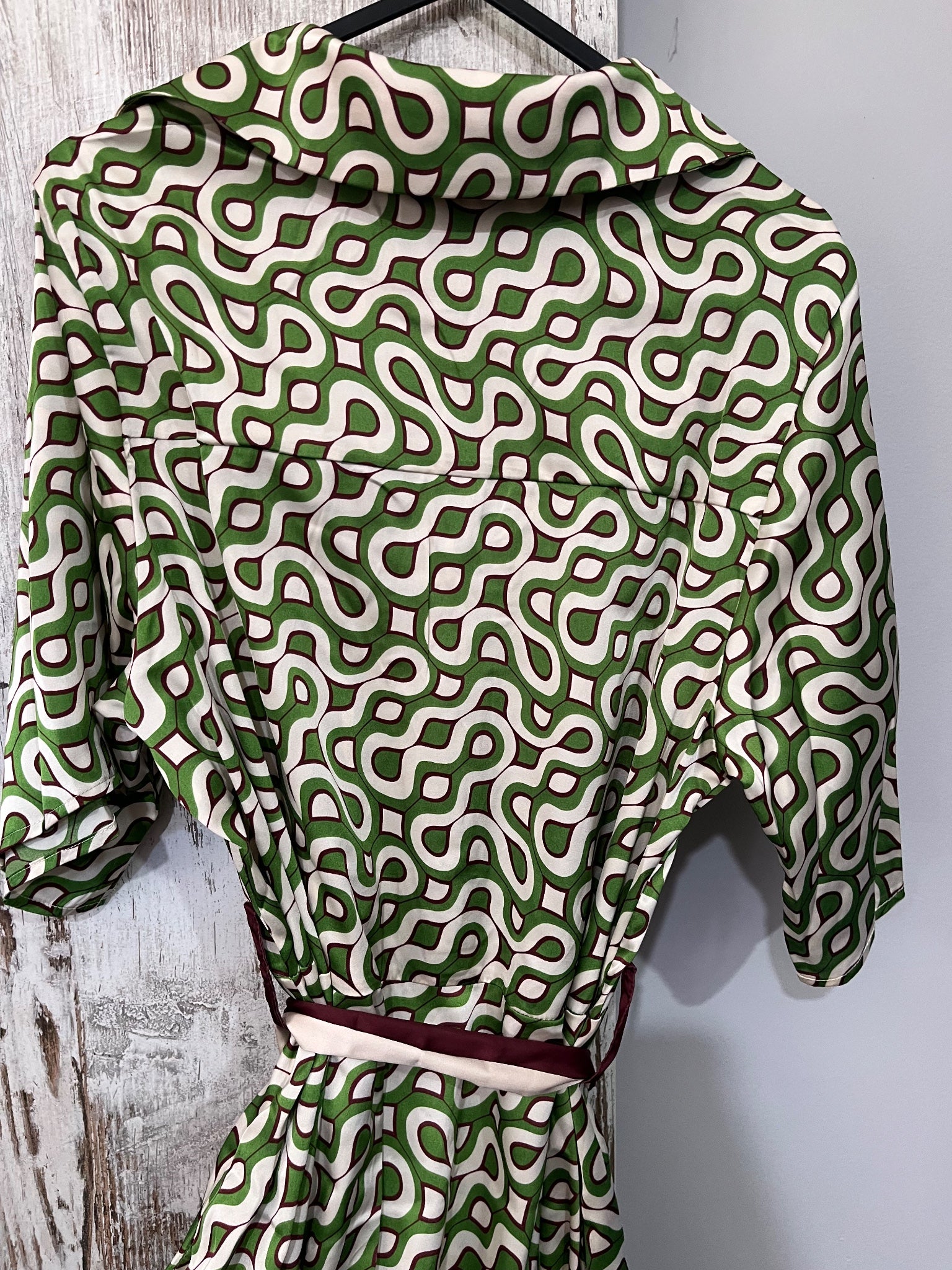 We Are The Others Alessia Geometric Print Shirt Dress Green Size 2 - Image 5