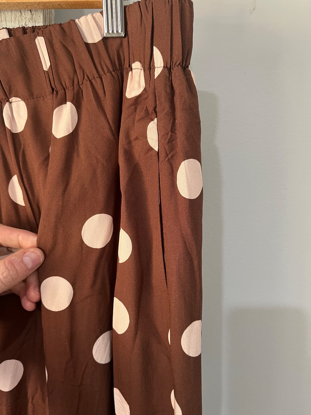 Whyte Valentyne Brown Polka Dot Palazzo Pants - Image 5
