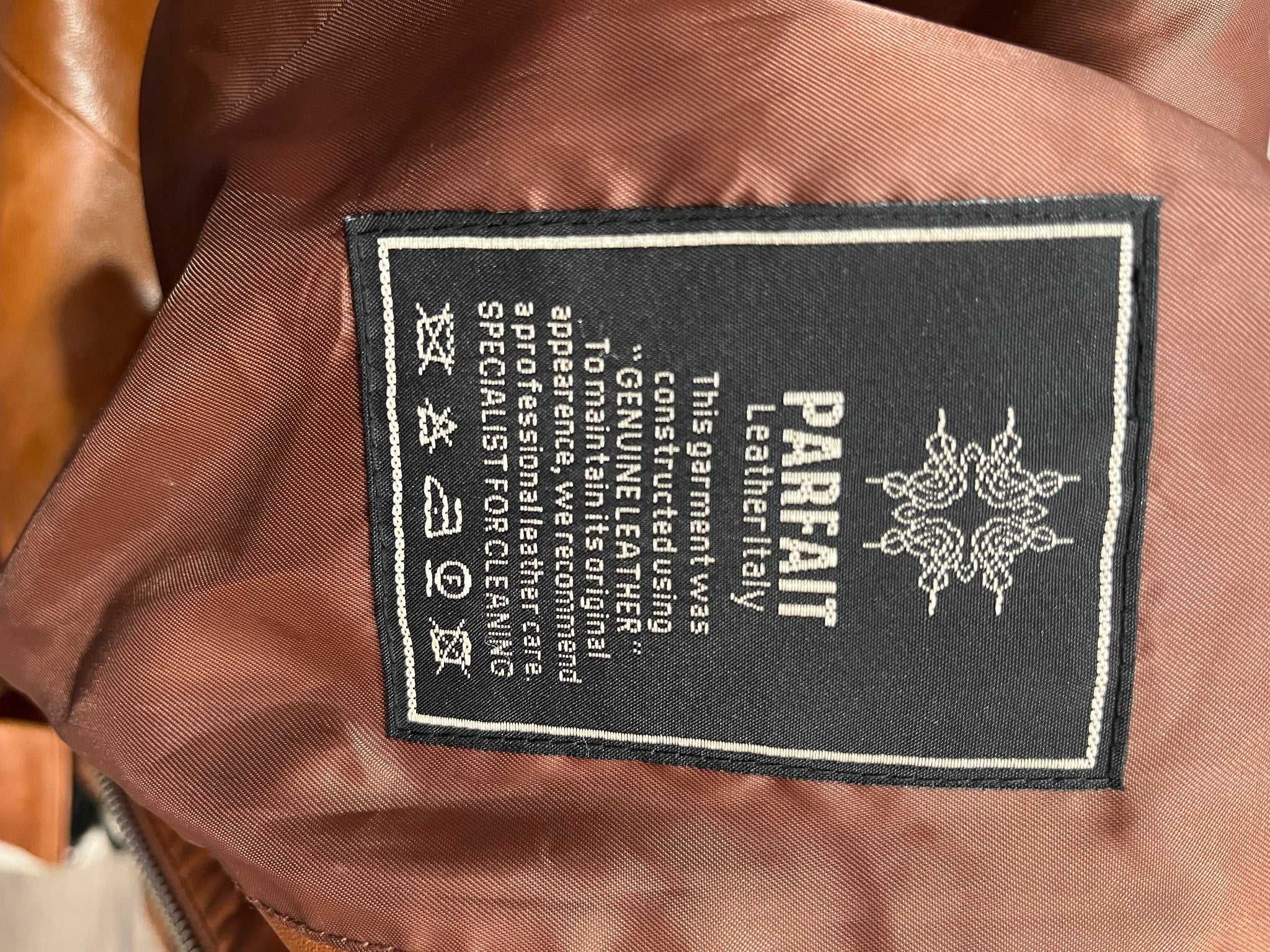 Parfait Ladies Genuine Leather Belted Jacket Brown Size XL - Image 5
