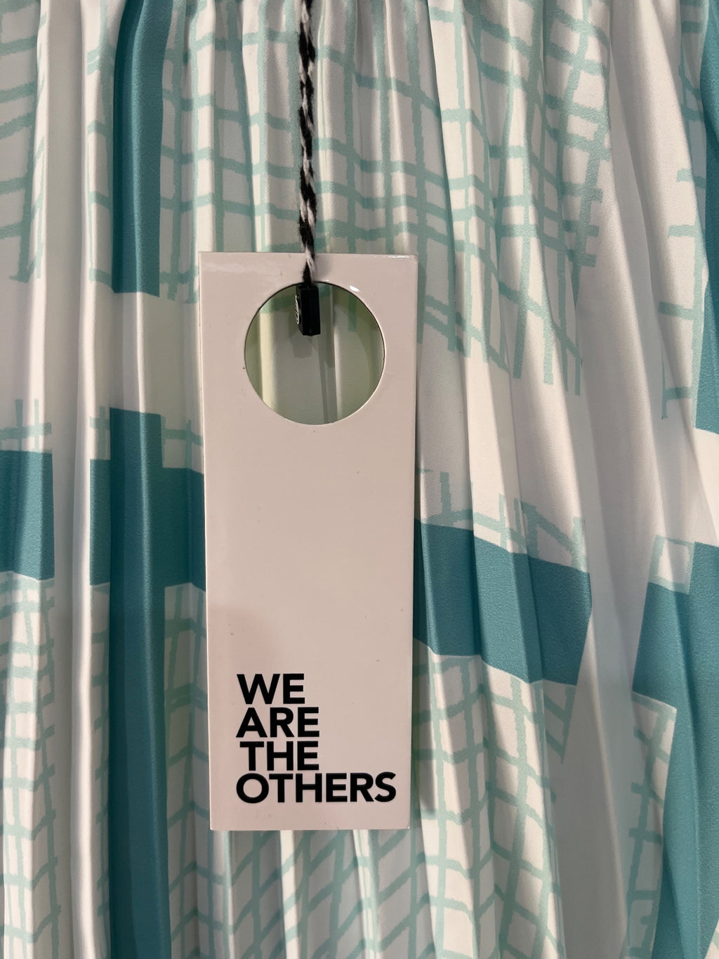 We Are The Others Simone Pleat Skirt Teal Print Size XL - Image 5