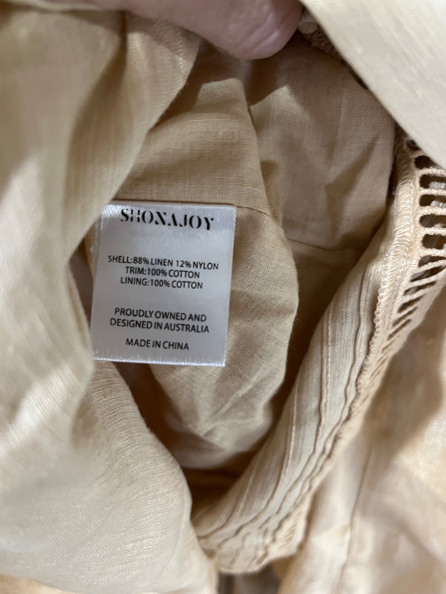 Shona Joy Pin Tuck Puff Sleeve Midi Dress Biscuit Size 6 - Image 5