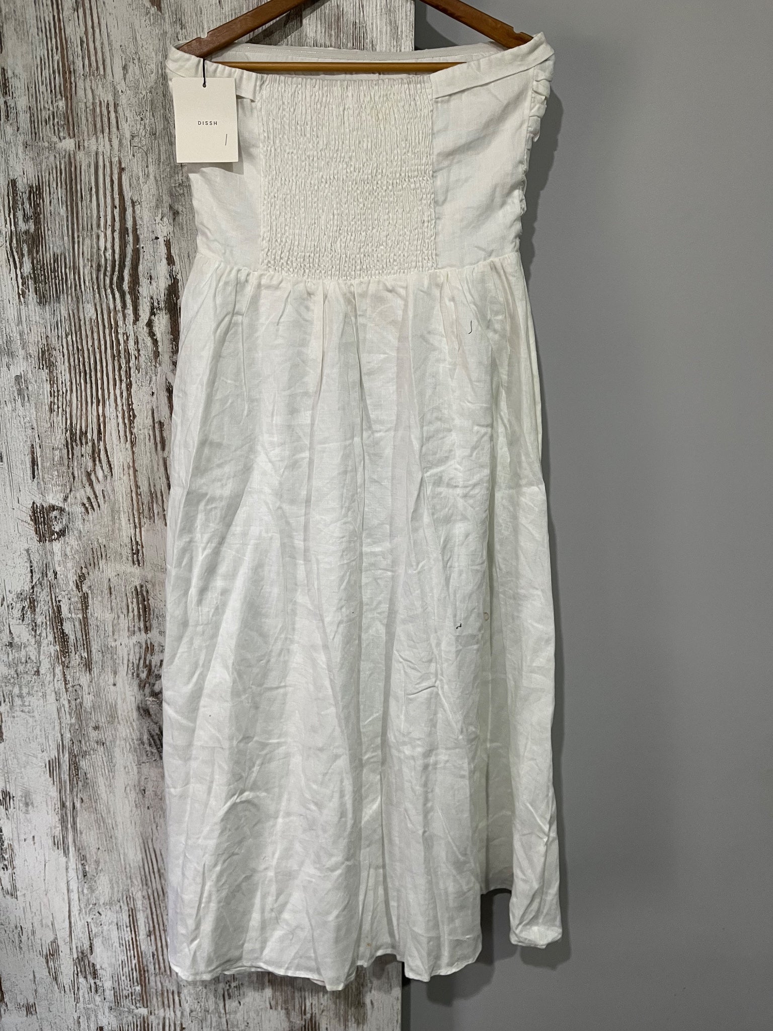 White Strapless Linen Midi Dress Size 14 RRP $169 - Image 5