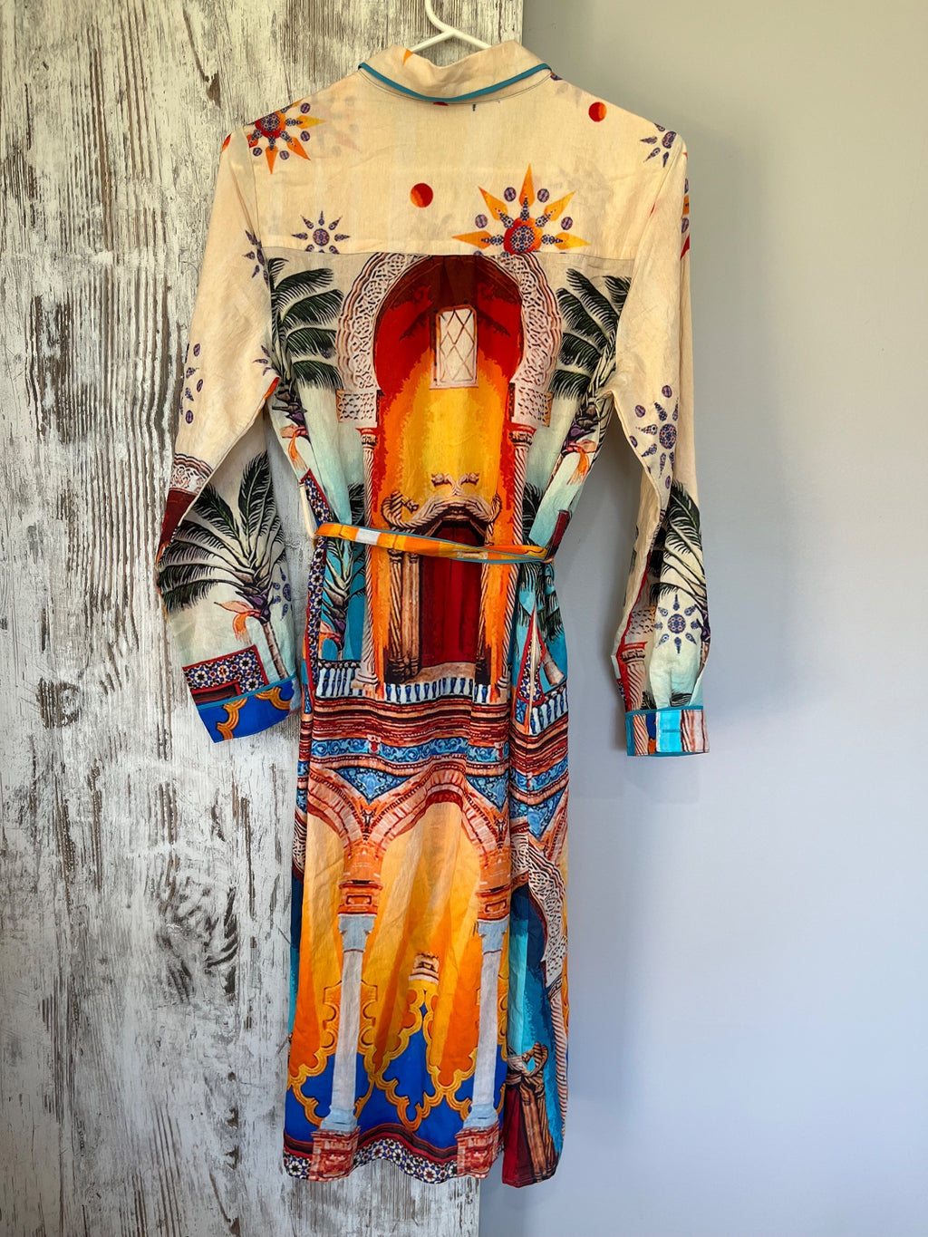 Hammock & Vine Tropical Palm Tree Print Button-Down Shirt Dress - Image 5