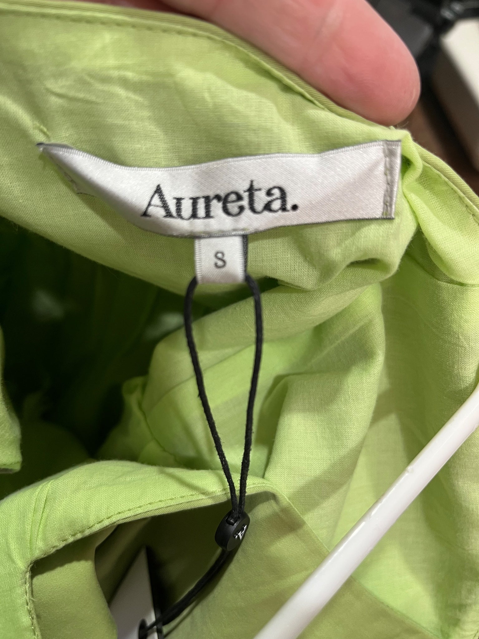 Aureta.. Lime Green Tiered Mini Dress Size S - Image 5