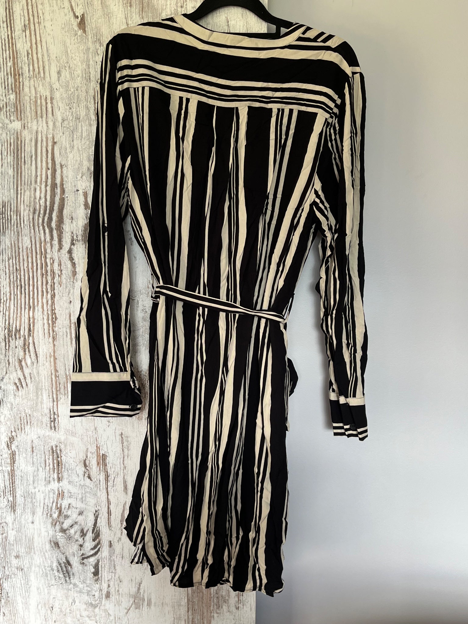 Stella Black And White Striped Shirt Dress Size 14 - Image 5