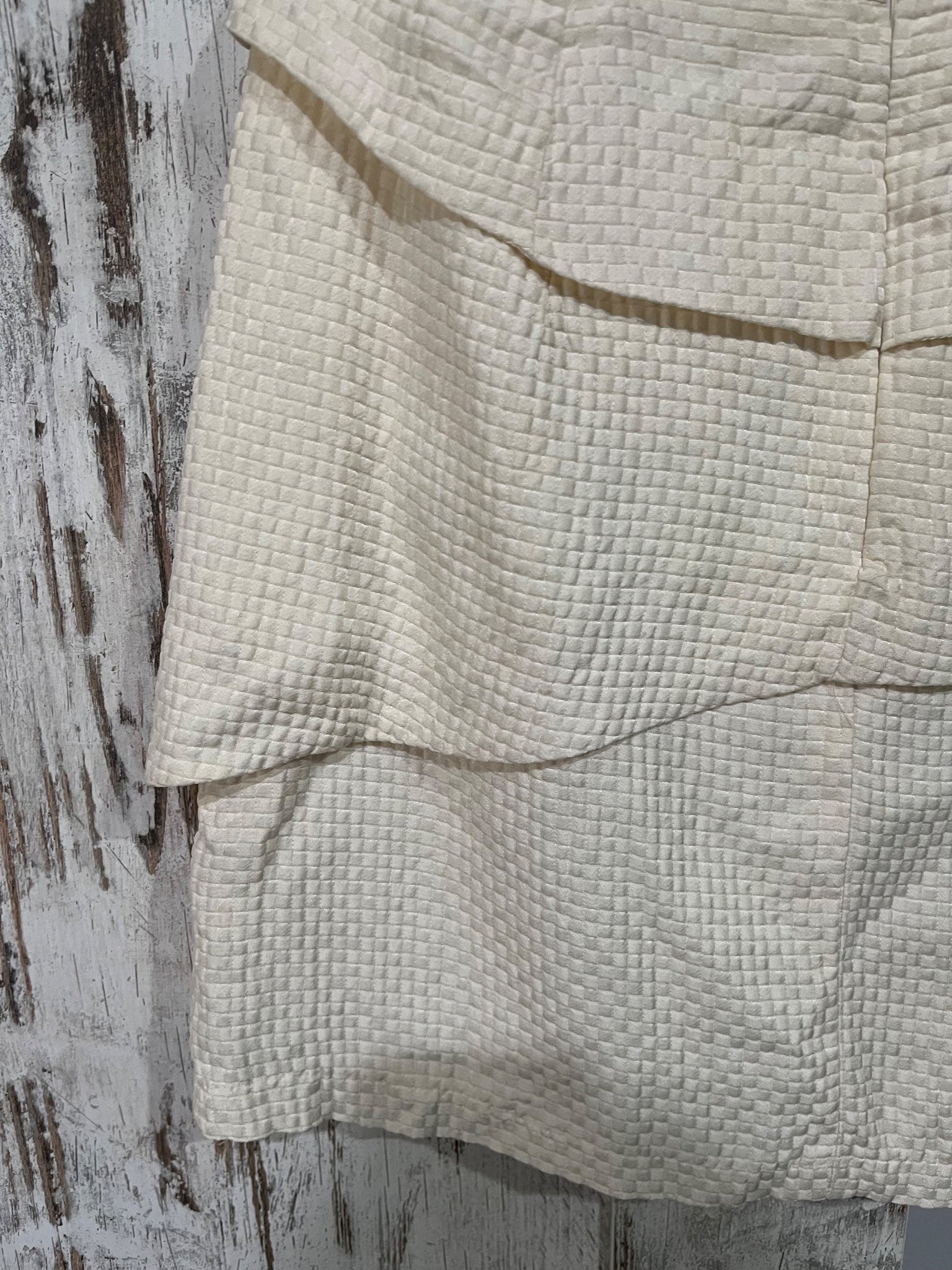 Zimmermann Strapless Textured Peplum Mini Dress Cream Size 3 - Image 5