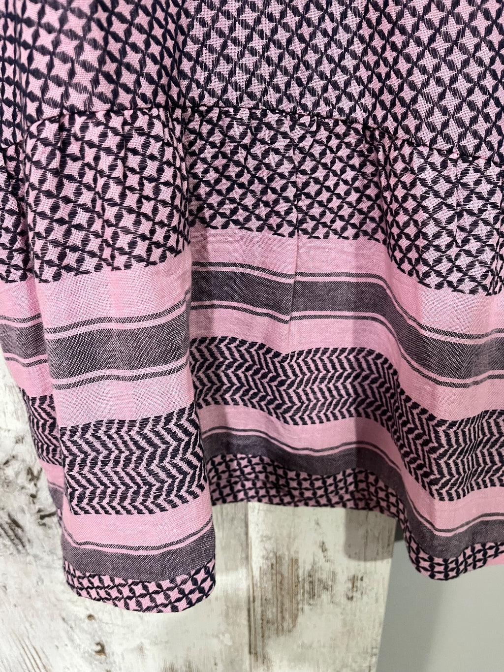 Summery Copenhagen Pink And Patriot Blue Geometric Drop Hem Dress RRP$269 - Image 5