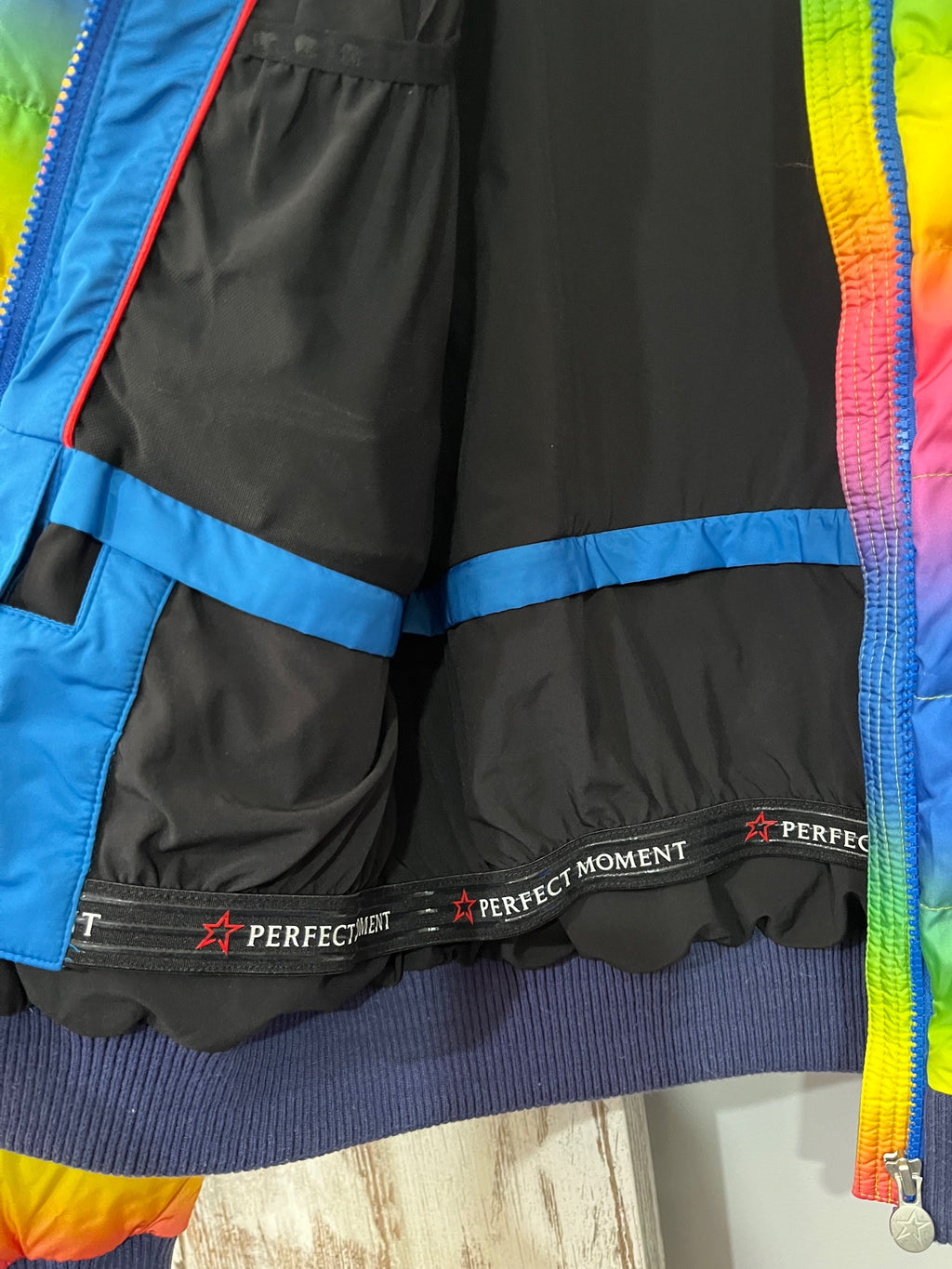 Perfect Moment Rainbow Stripe Puffer Ski Jacket - Image 5