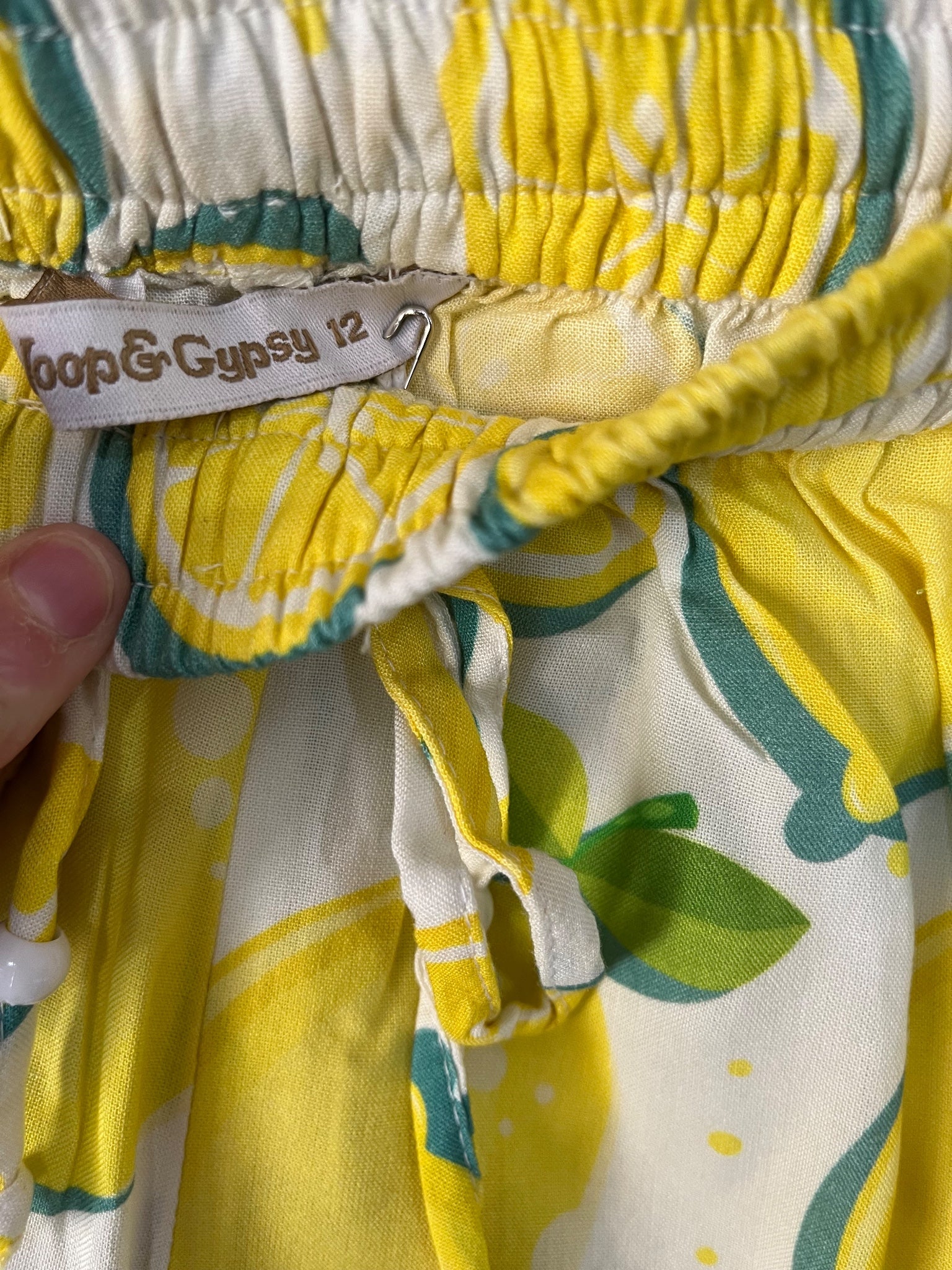 Joop & Gypsy Lemon Print Button-Down Shirt & Shorts Set Size 12 New - Image 5