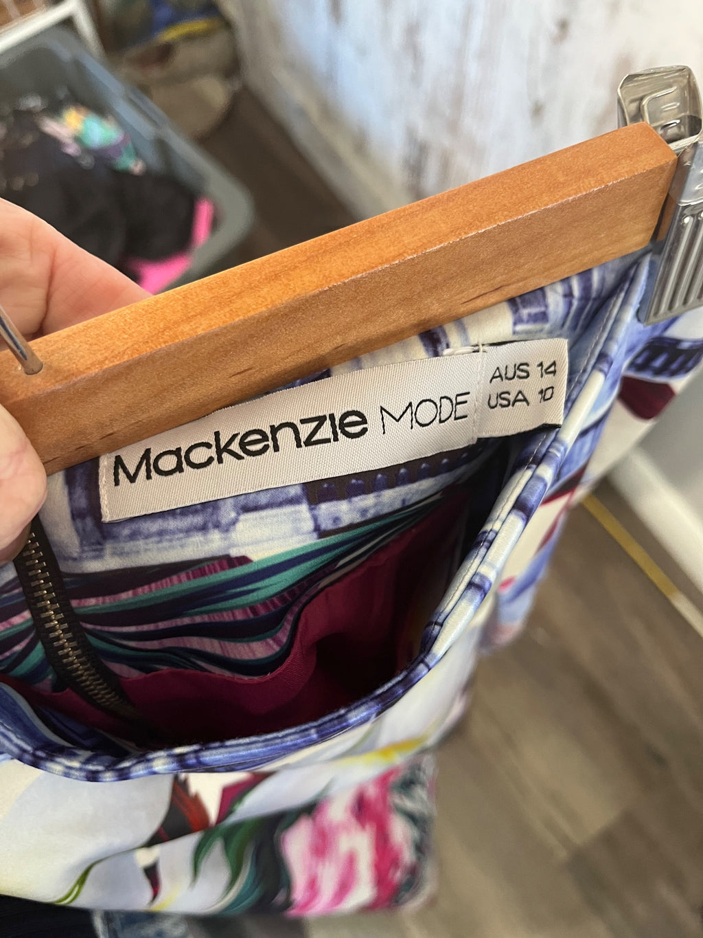 Mackenzie Mode Tropical Floral High-Low Midi Skirt Size 14 - Image 5