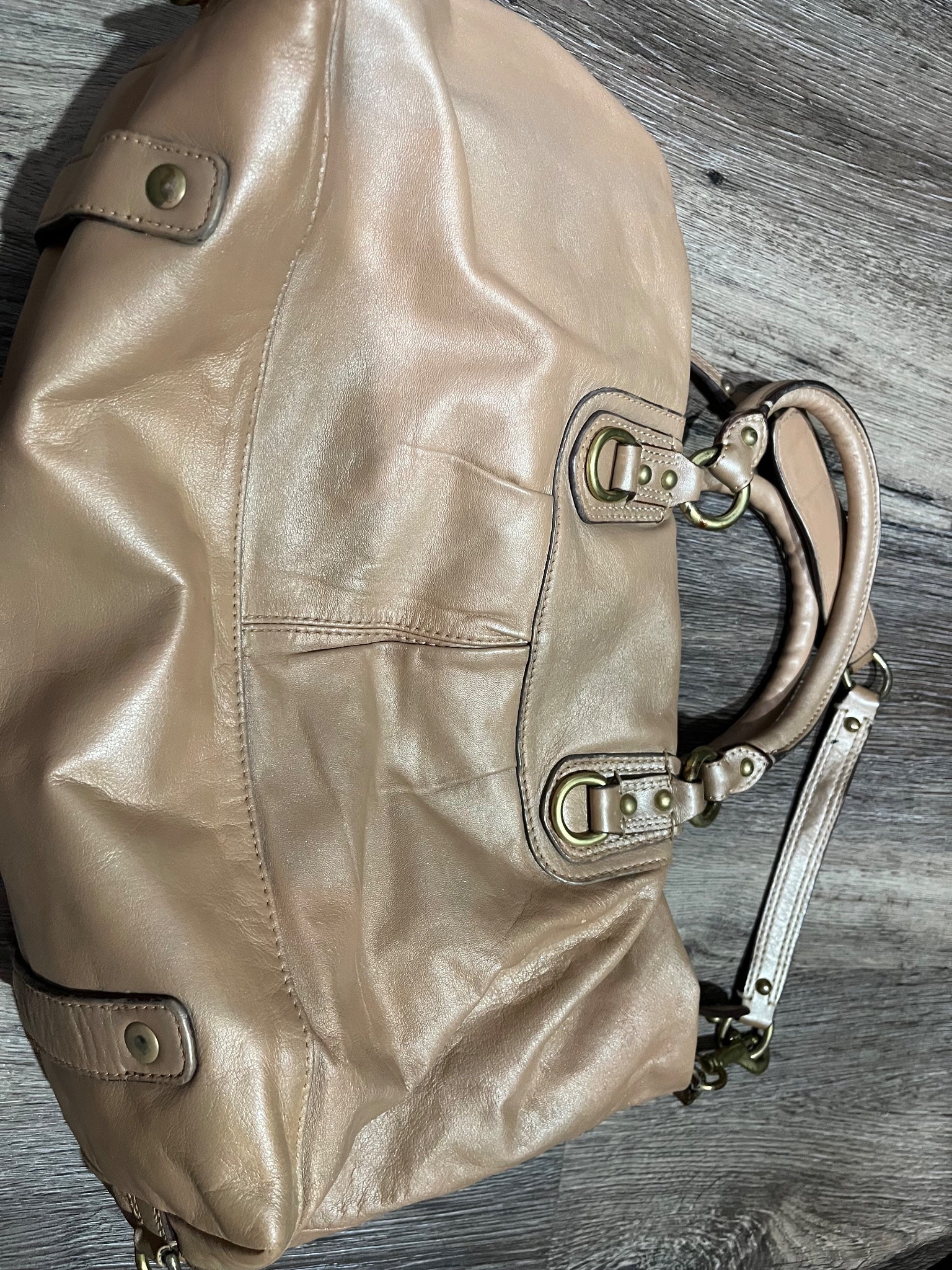 Coach Metallic Gold Leather Satchel Handbag - Image 5