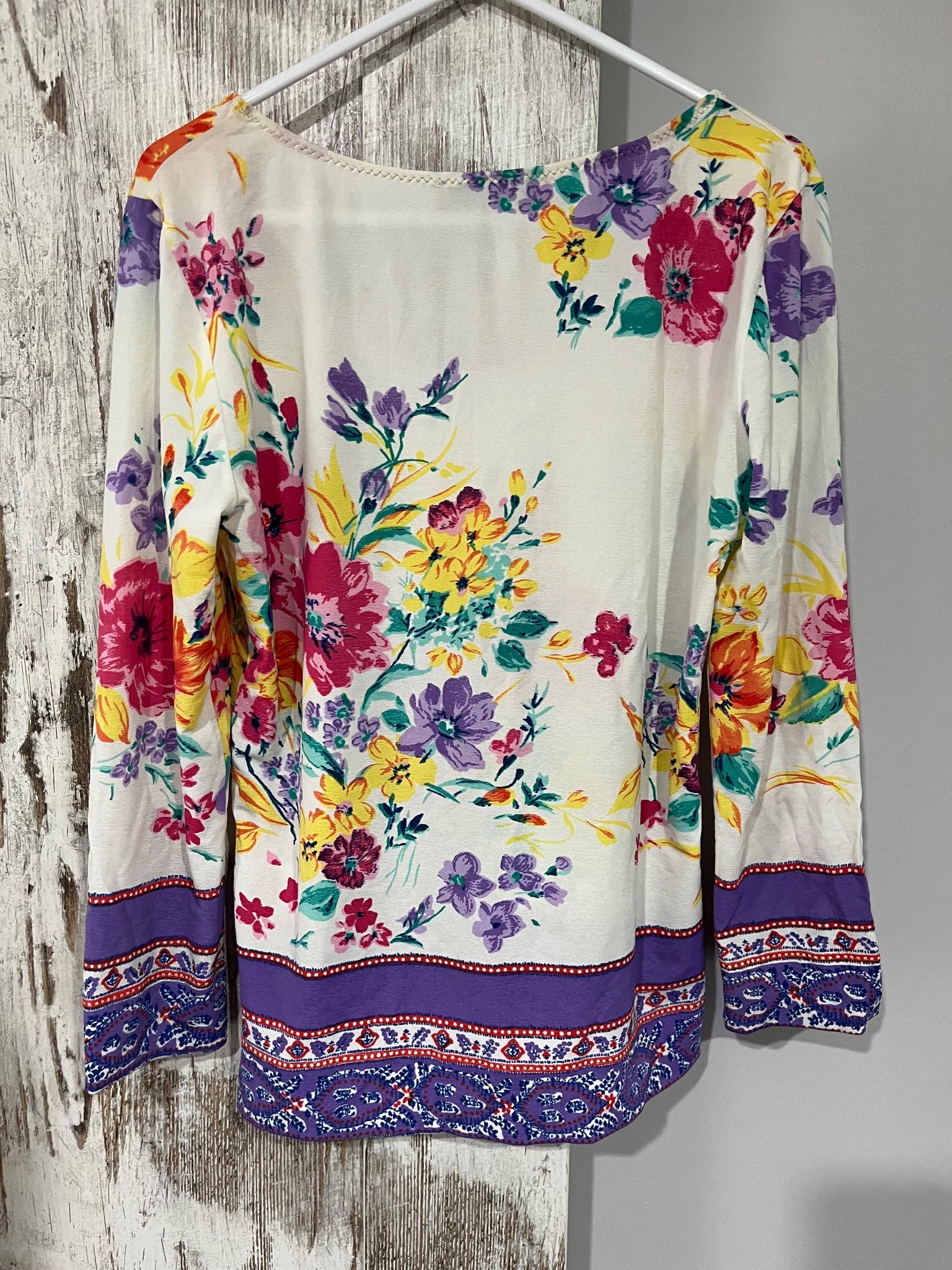 Angelo Marani Floral Print Long Sleeve Blouse - Image 5