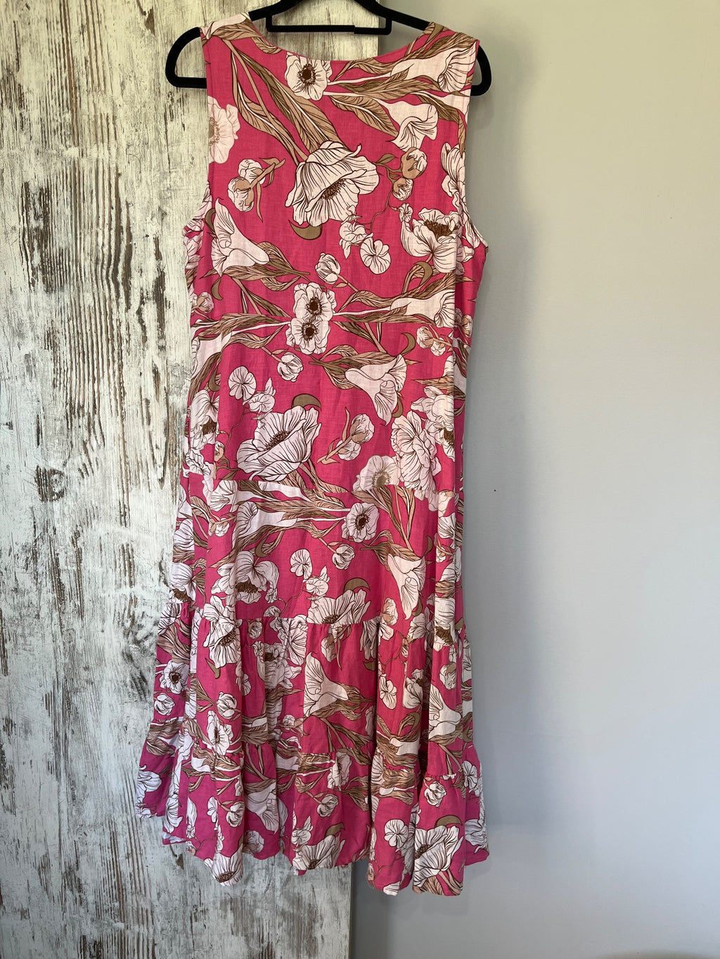 W.Lane Floral Sleeveless Tiered Midi Dress Pink Size 10 - Image 5