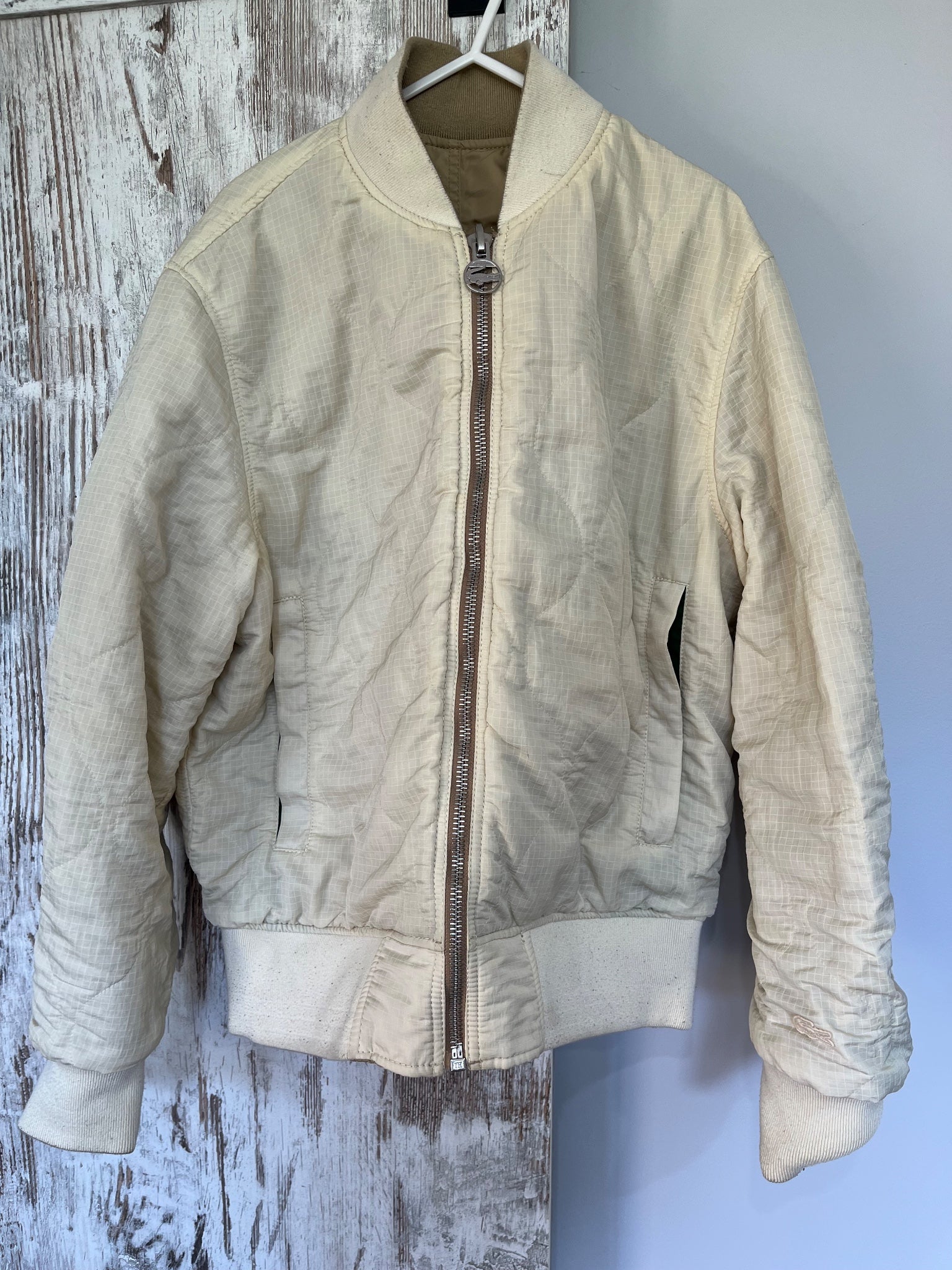 Lacoste Reversible Bomber Jacket Tan Cream RRP $450 - Image 6