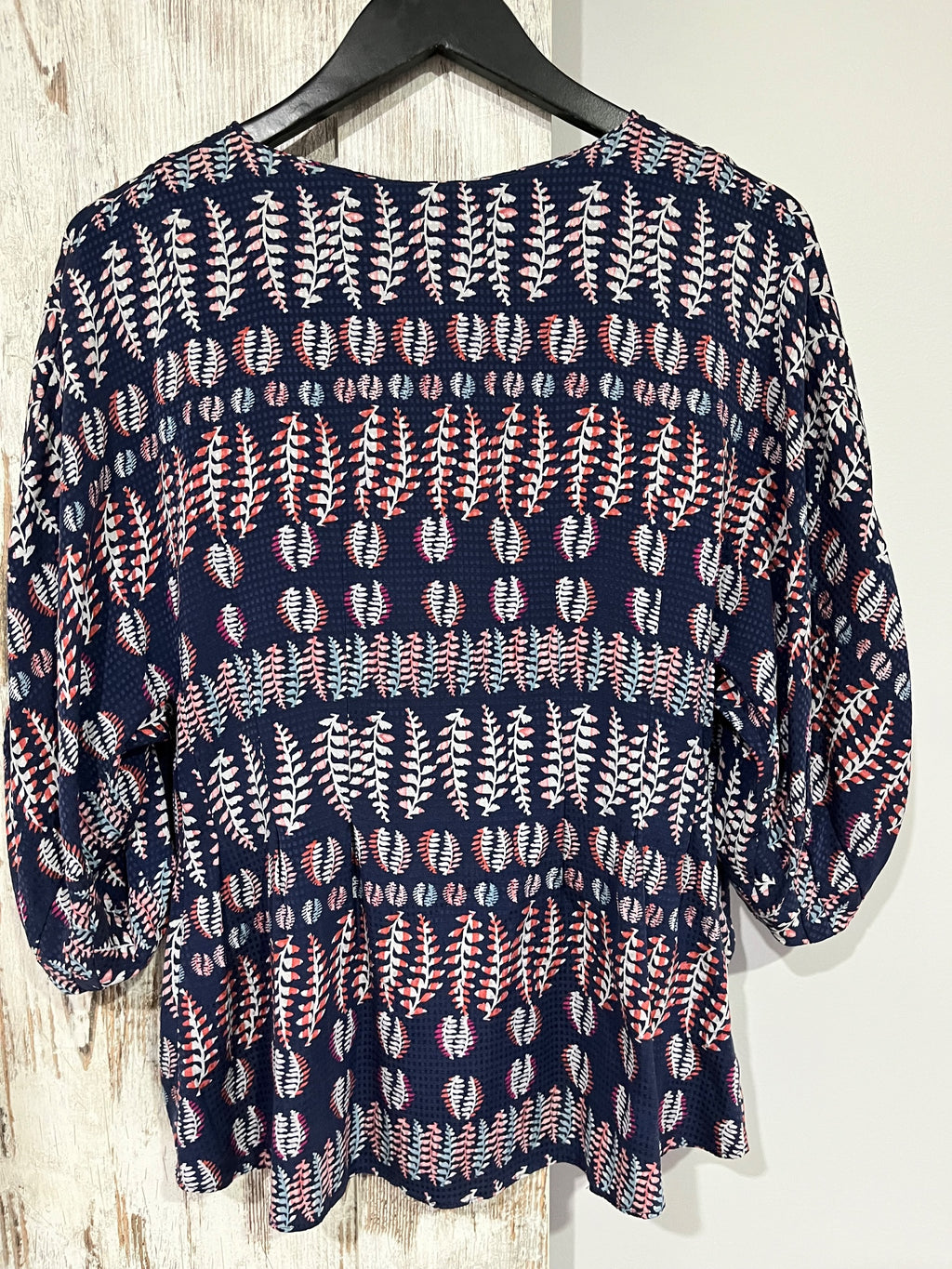 Scanlan Theodore Navy Leaf Print Blouse - Image 5