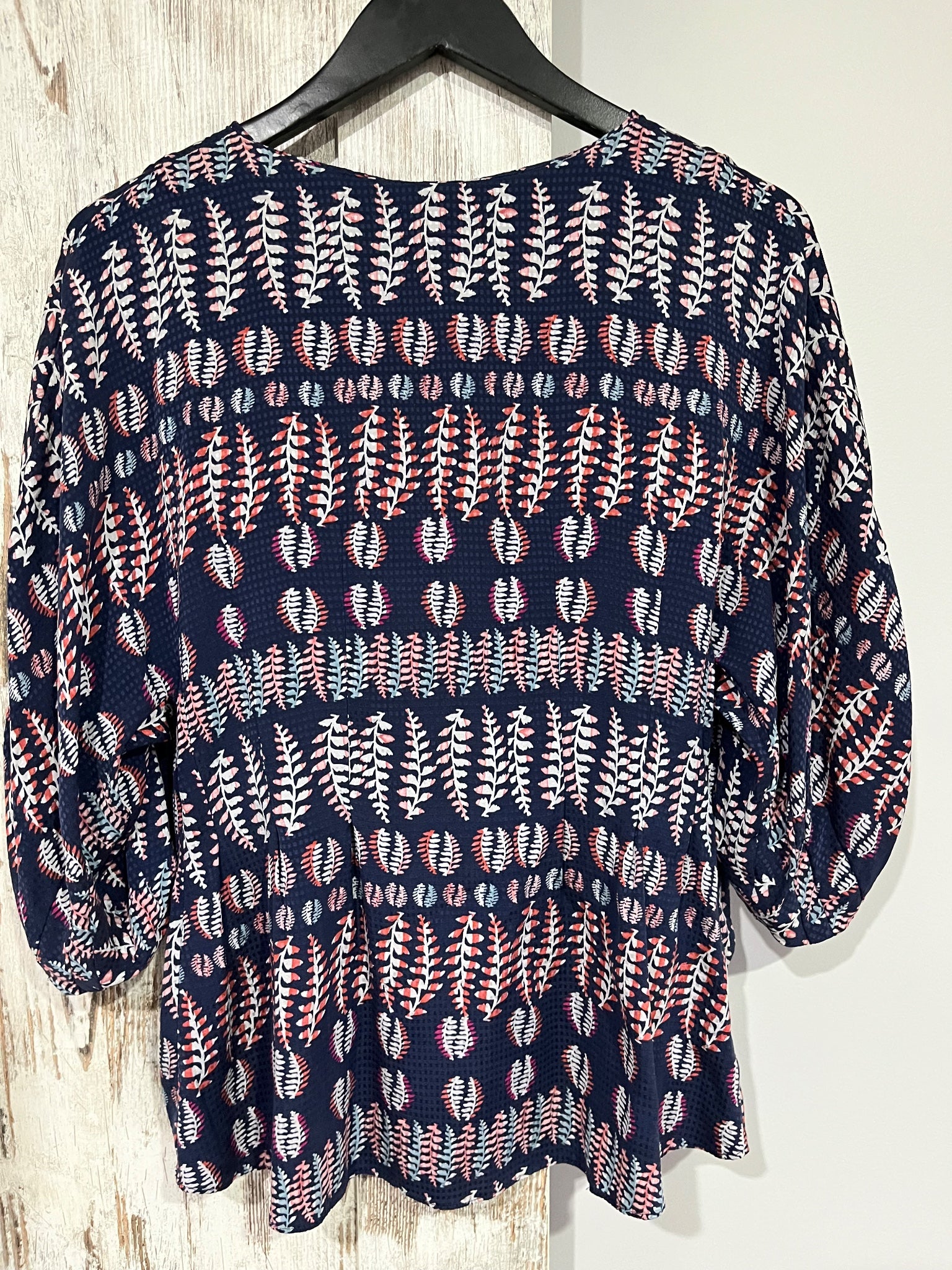 Scanlan Theodore Navy Leaf Print Blouse - Image 5