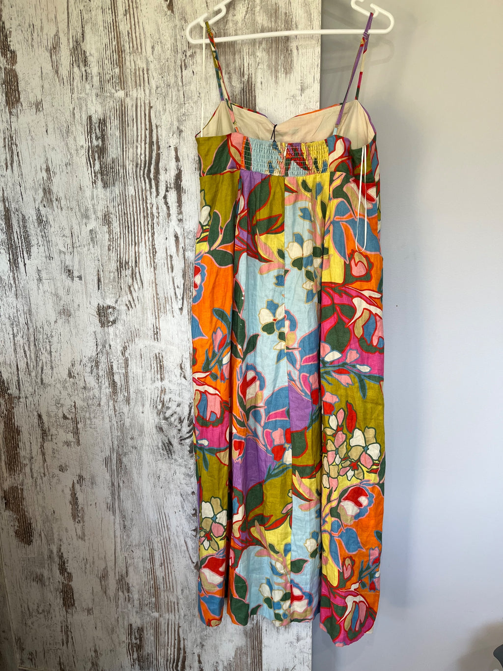 AERE Linen Empire Bodice Maxi Dress Amelia Print Size 14 - Image 5