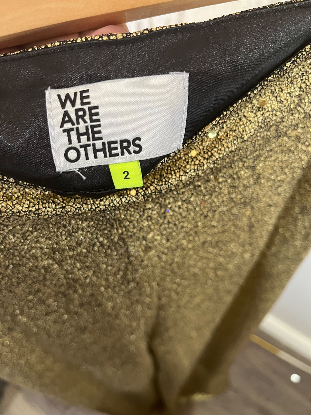 We Are The Others Gold Sequin Wide Leg Trousers 8-10 - Image 5