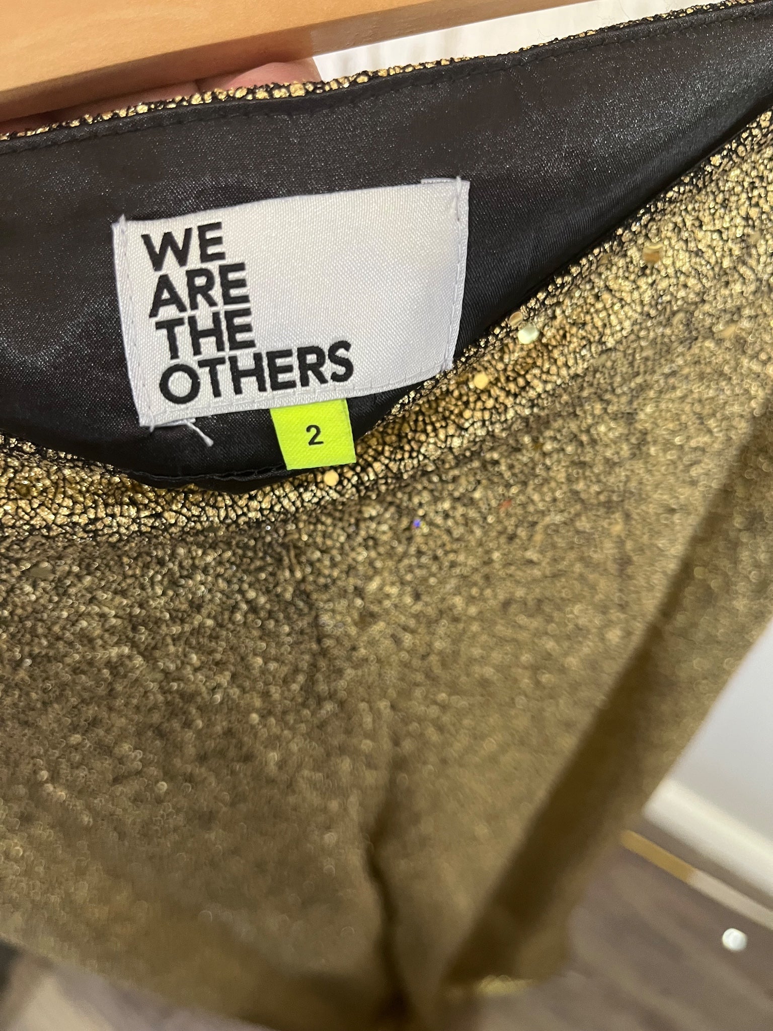 We Are The Others Gold Sequin Wide Leg Trousers 8-10 - Image 5