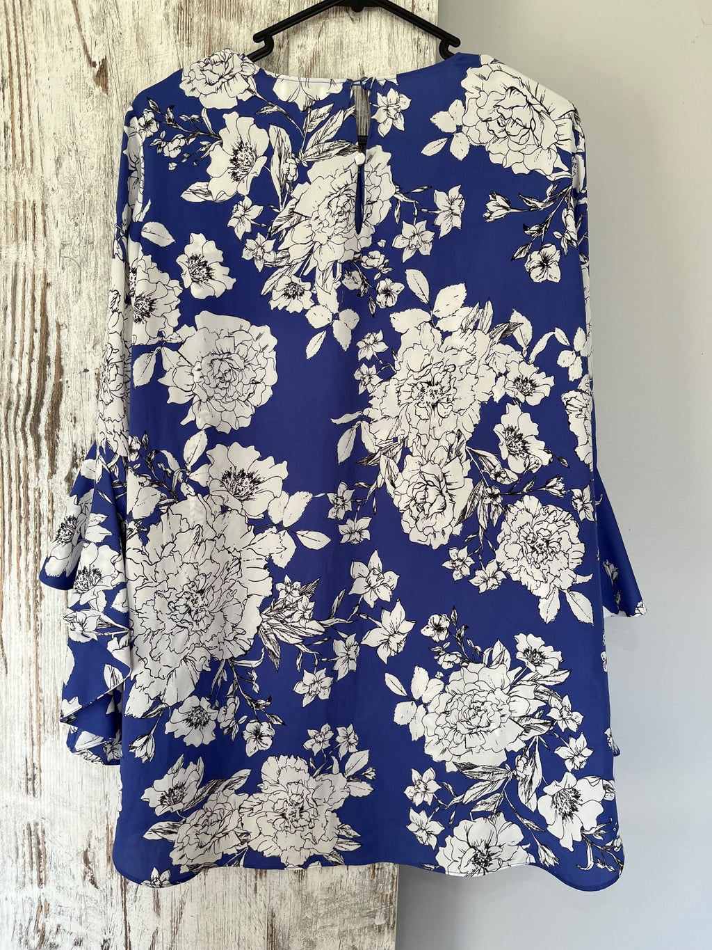 Witchery Blue Floral Tiered Bell Sleeve Blouse - Image 5