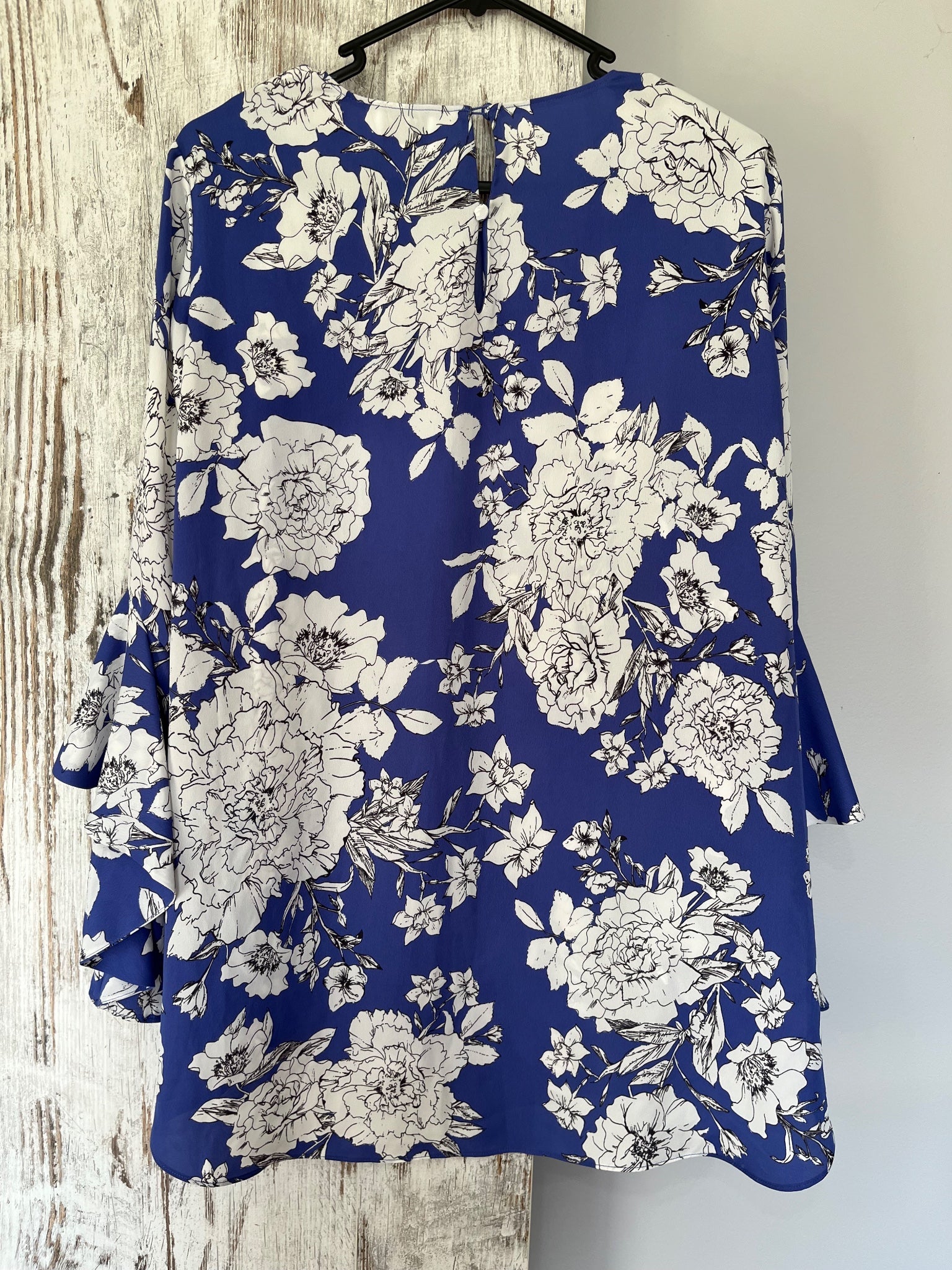 Witchery Blue Floral Tiered Bell Sleeve Blouse - Image 5